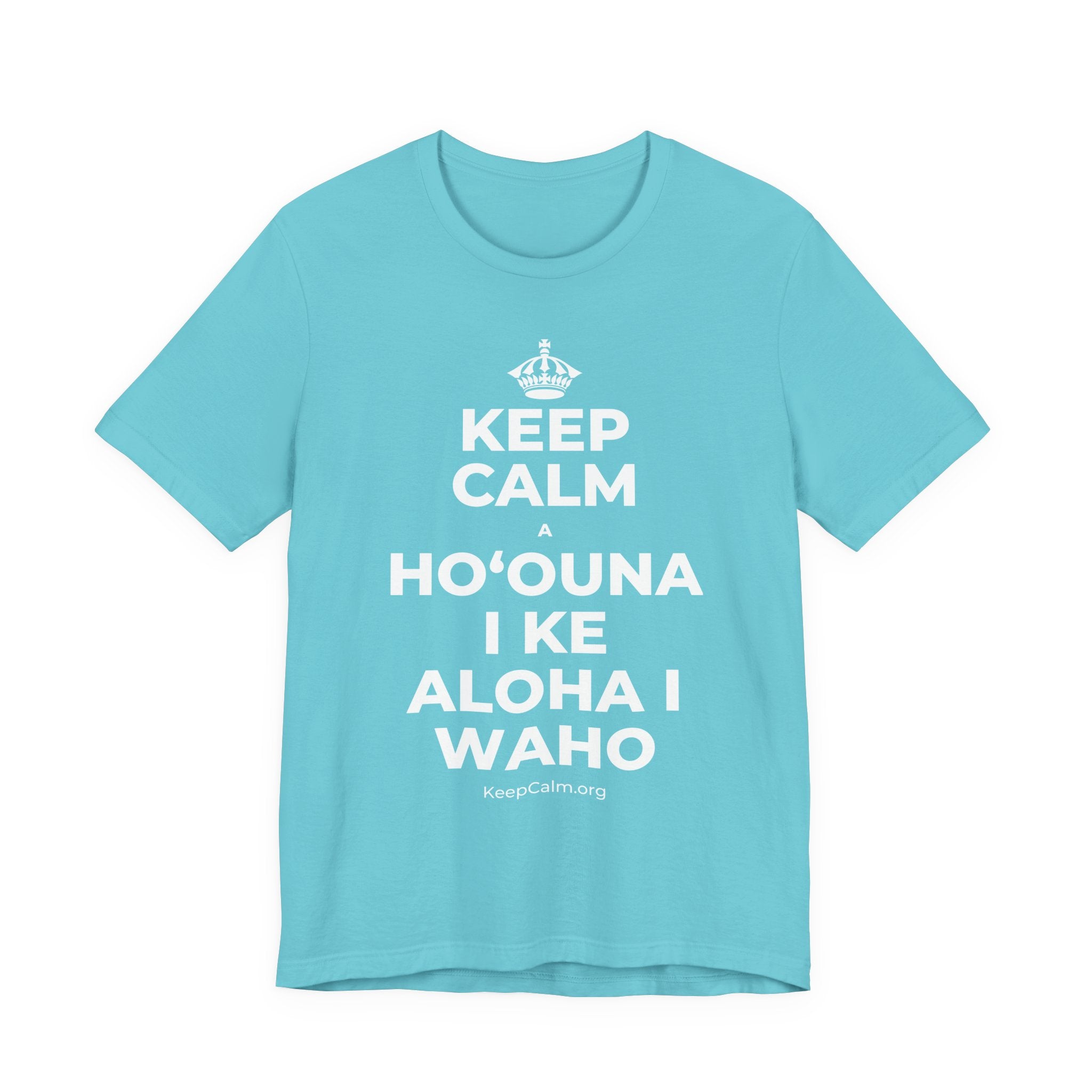 KEEP CALM A HOʻOUNA I KE ALOHA I WAHO T-Shirt (Soft Cream–Heather Mauve)