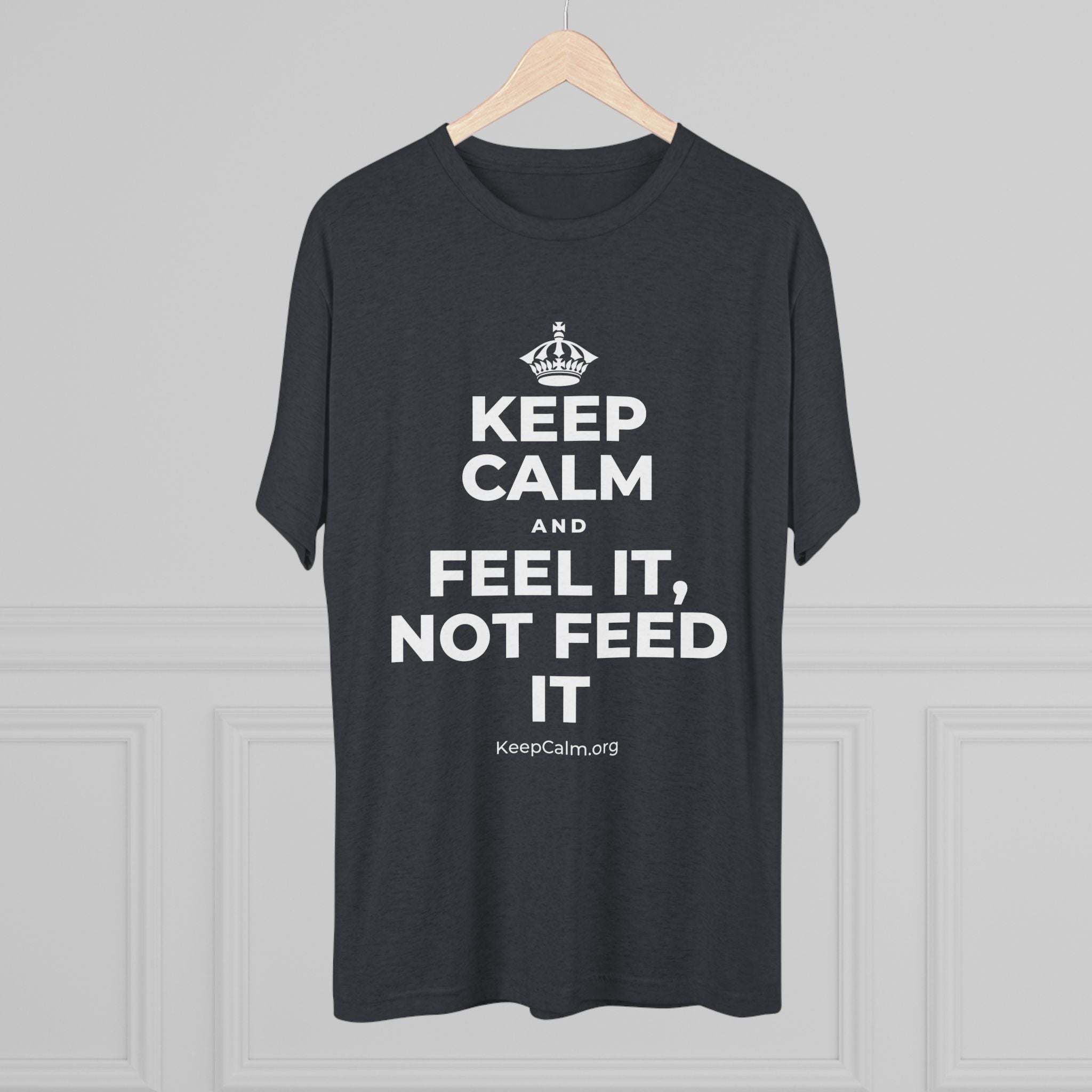 KEEP CALM AND FEEL IT, NOT FEED IT Tri-Blend Tee