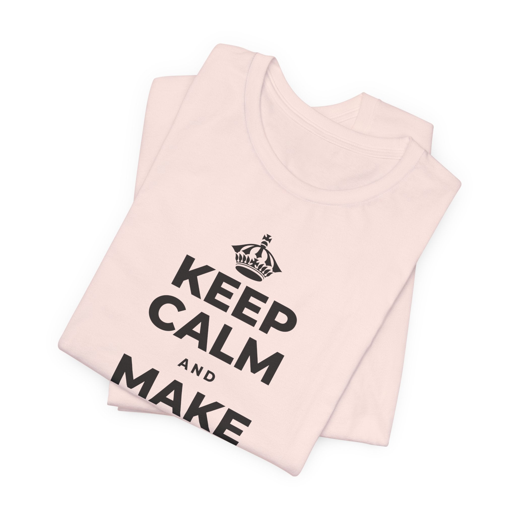 KEEP CALM AND MAKE ONE SMALL CHANGE T-Shirt (Soft Cream–Heather Mauve)