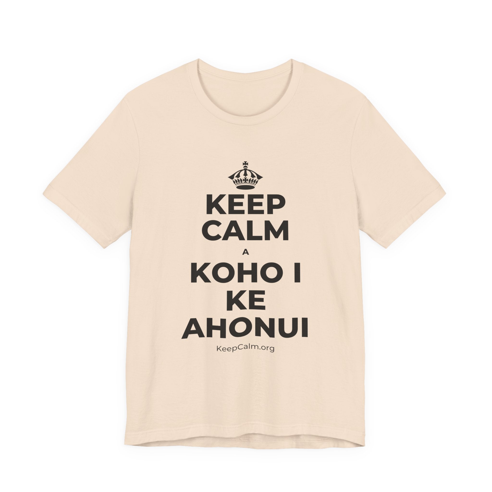 KEEP CALM A KOHO I KE AHONUI T-Shirt (Soft Cream–Heather Mauve)