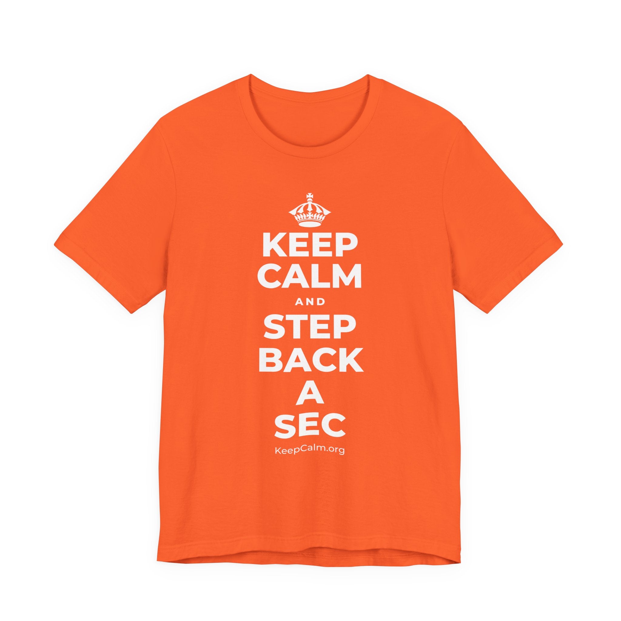 KEEP CALM AND STEP BACK A SEC T-Shirt (Baby Blue–Silver)