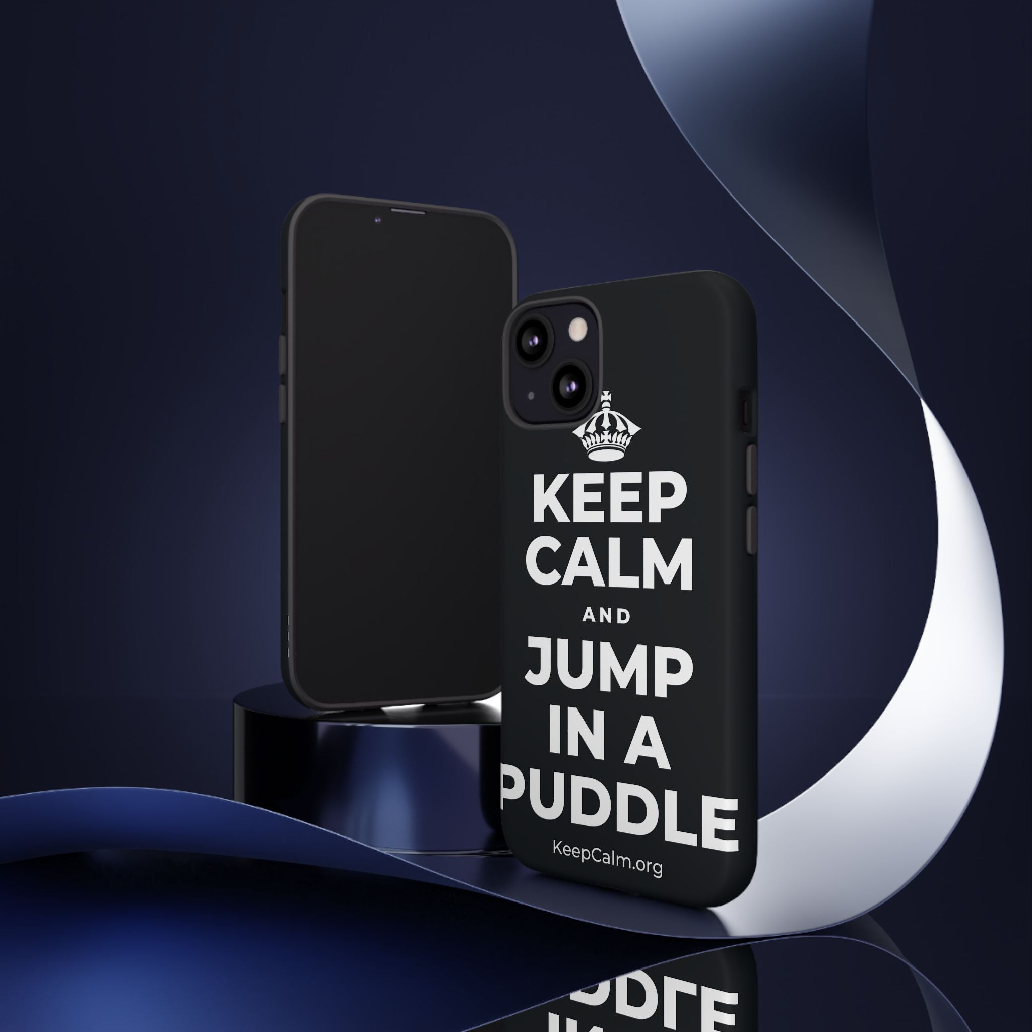 KEEP CALM AND JUMP IN A PUDDLE Phone Case (Dark)