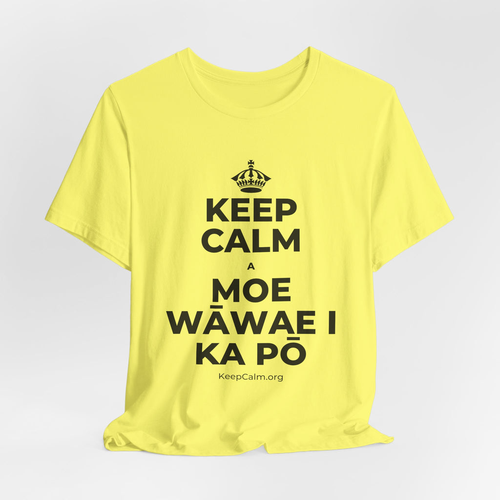 KEEP CALM A MOE WĀWAE I KA PŌ T-Shirt (Soft Cream–Heather Mauve)
