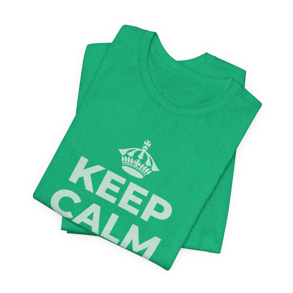 KEEP CALM AND OWN IT T-Shirt (Baby Blue–Silver)