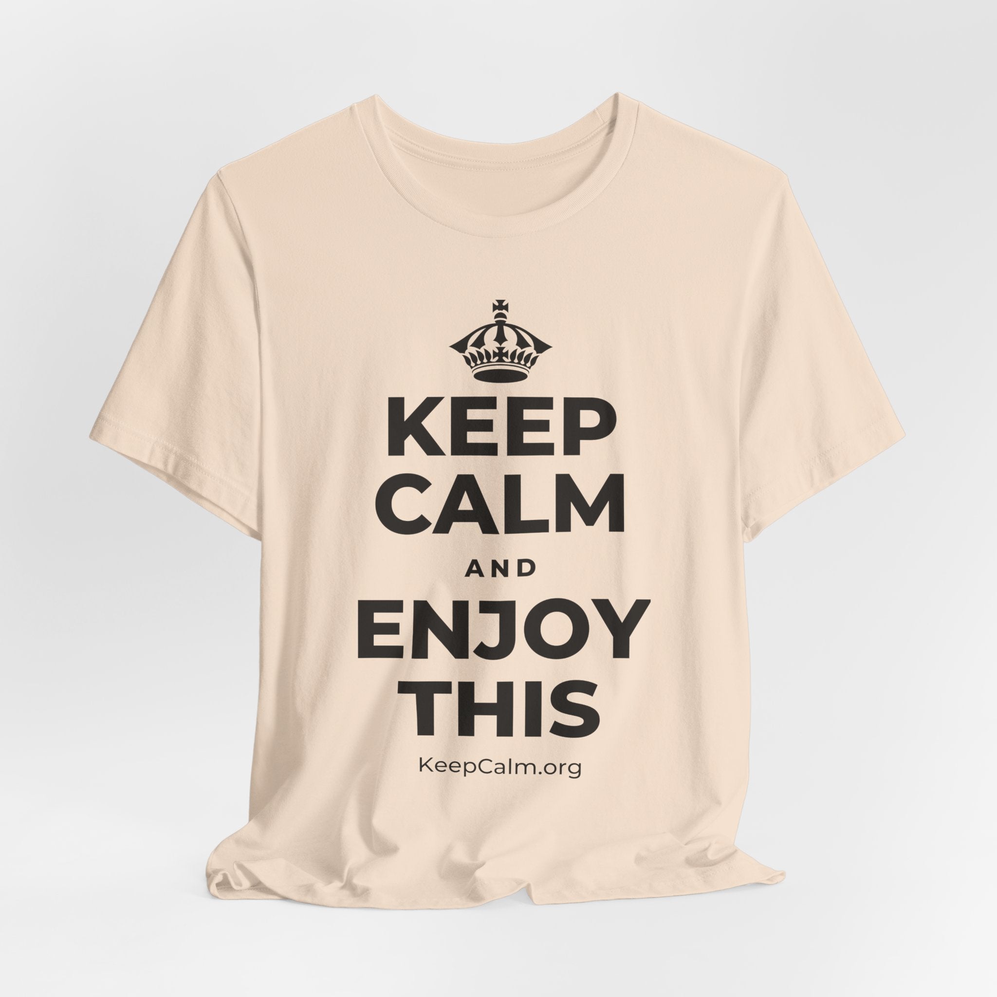 KEEP CALM AND ENJOY THIS T-Shirt (Soft Cream–Heather Mauve)