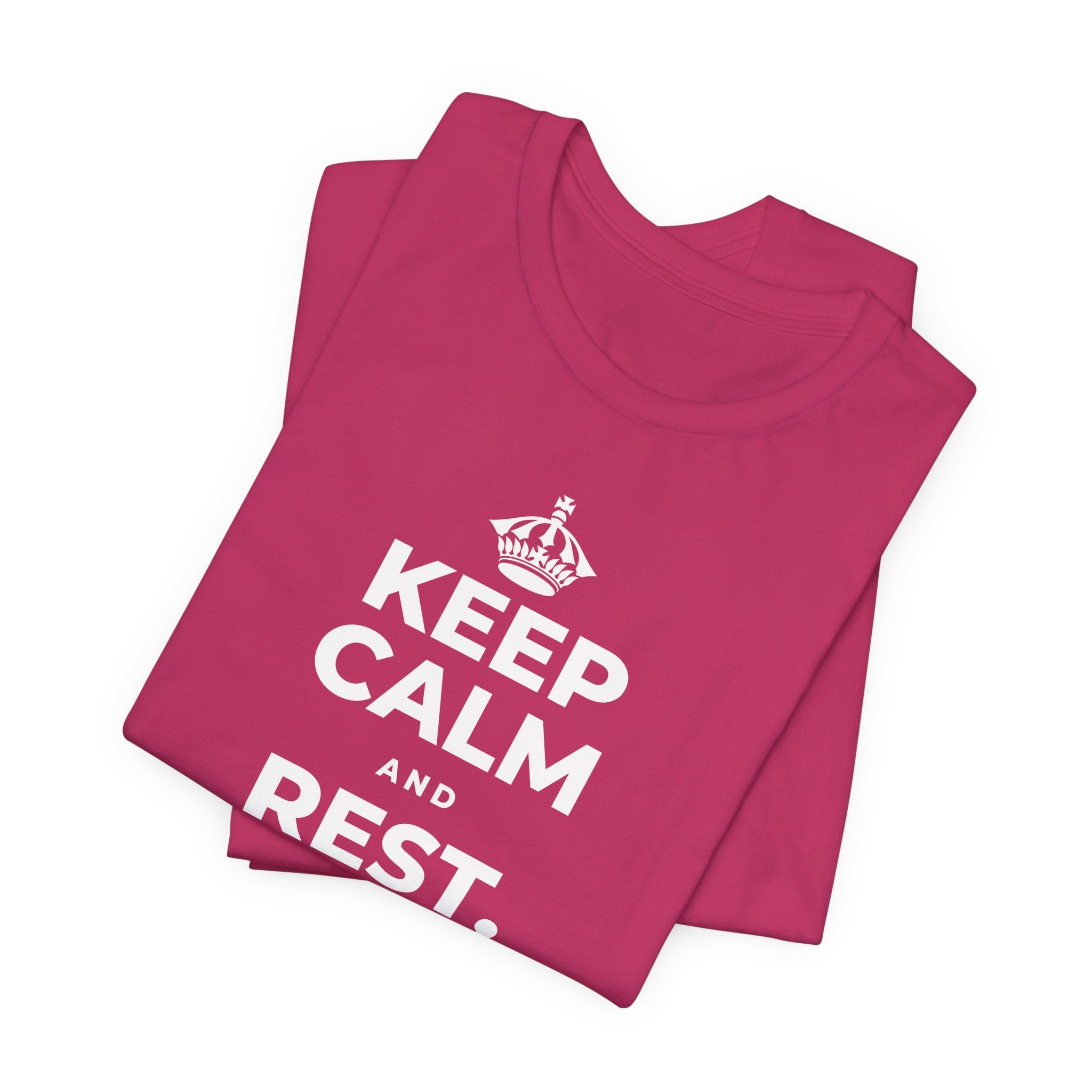 KEEP CALM AND REST, EVEN WIDE AWAKE T-Shirt (Baby Blue–Silver)