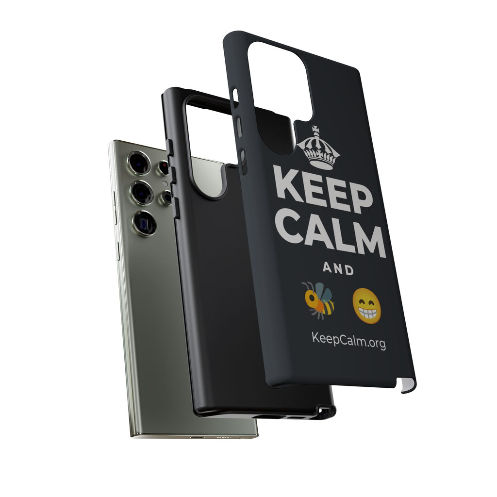 KEEP CALM AND BEE HAPPY Phone Case (Dark)
