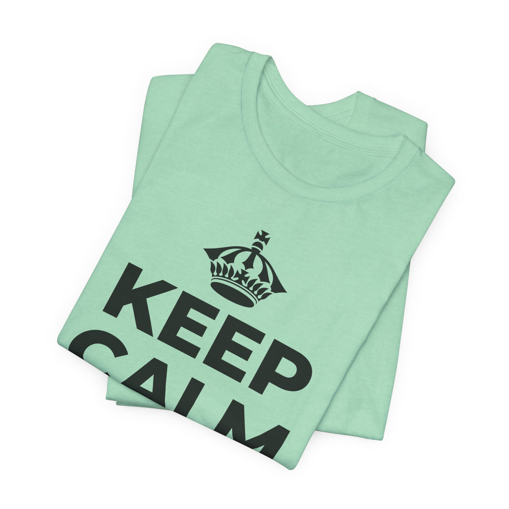 KEEP CALM AND முழு வாரத்தையும் பயன்படுத்துங்கள் T-Shirt (Baby Blue–Silver)