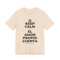 KEEP CALM Y EL AMOR PROPIO CUENTA T-Shirt (Soft Cream–Heather Mauve)