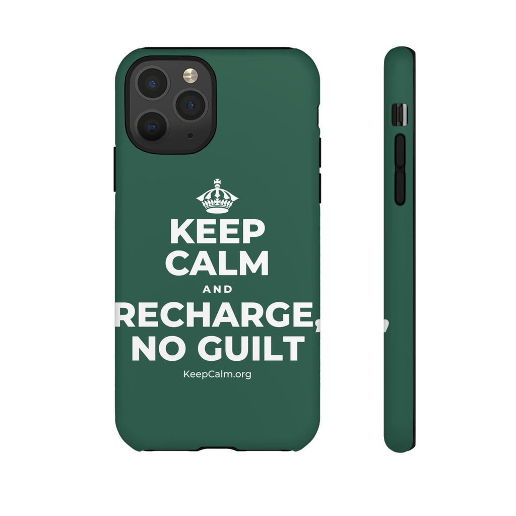 KEEP CALM AND RECHARGE, NO GUILT Phone Case