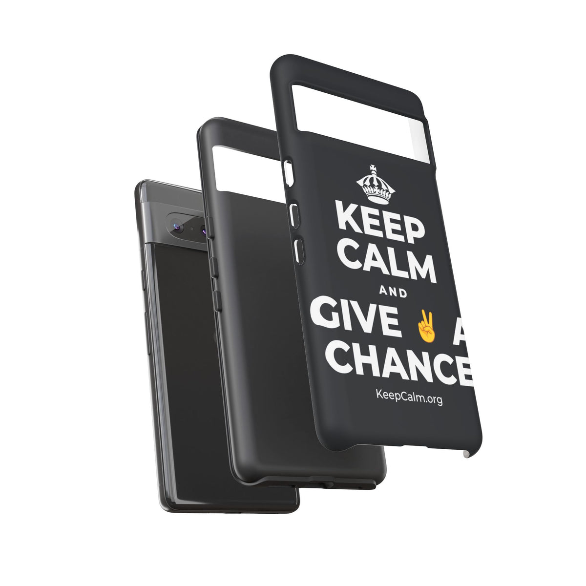 KEEP CALM AND GIVE ✌️ A CHANCE Phone Case (Dark)