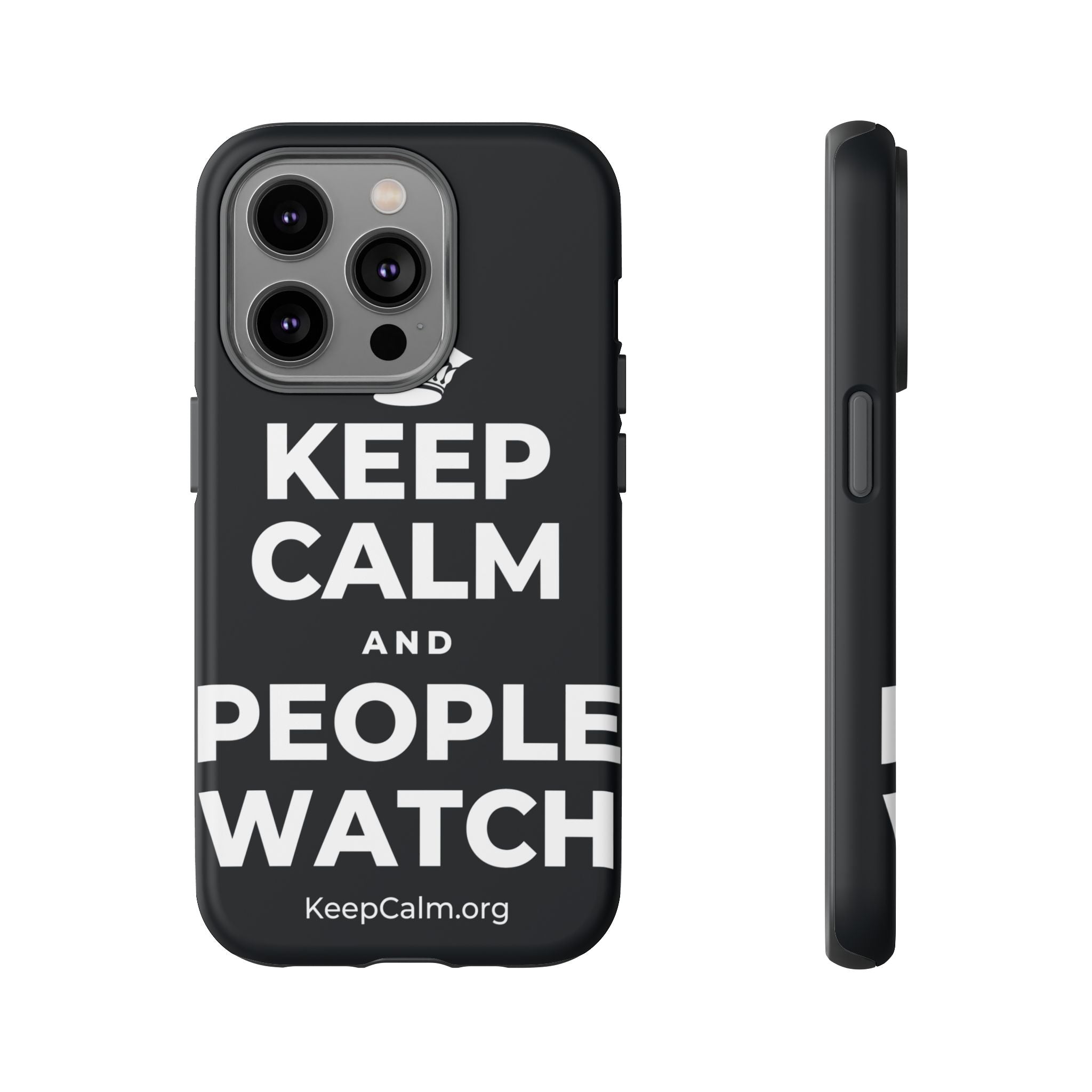 KEEP CALM AND PEOPLE WATCH Phone Case (Dark)