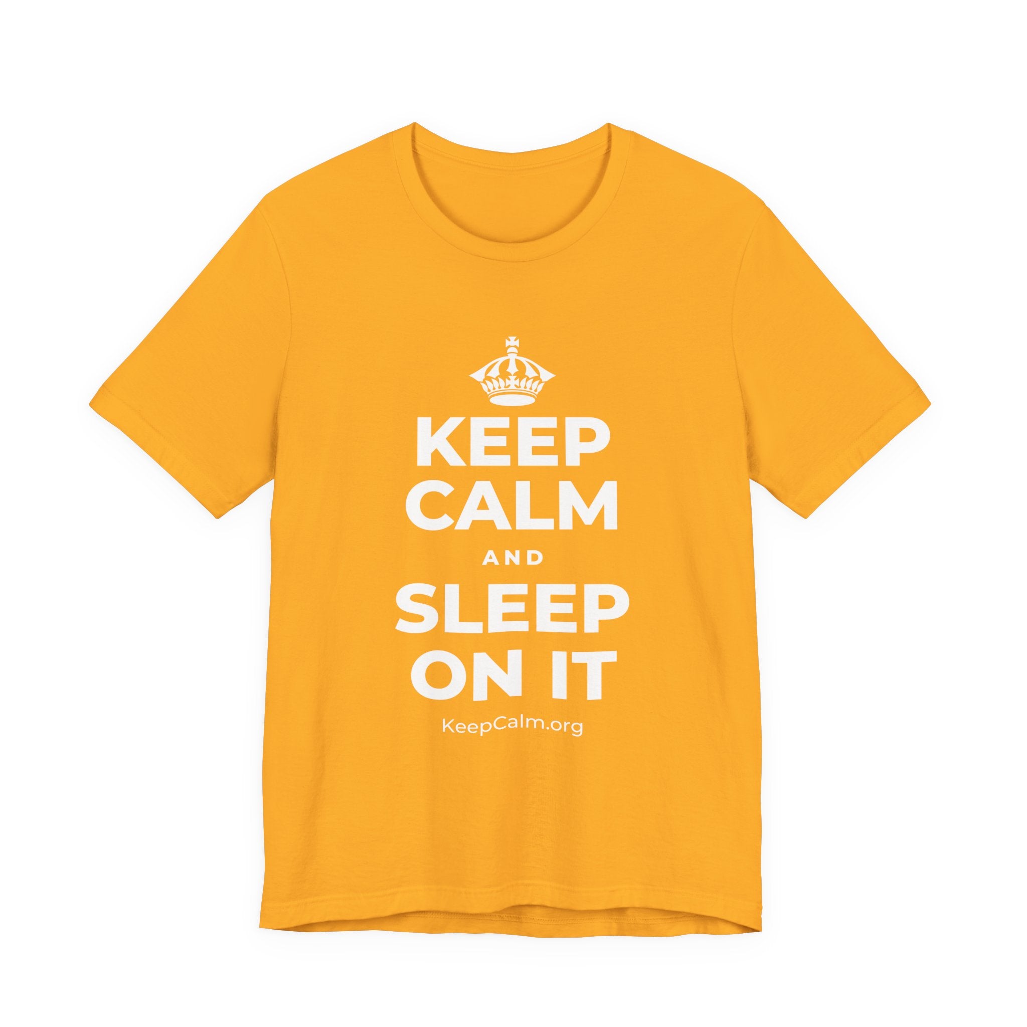 KEEP CALM AND SLEEP ON IT T-Shirt (Baby Blue–Silver)