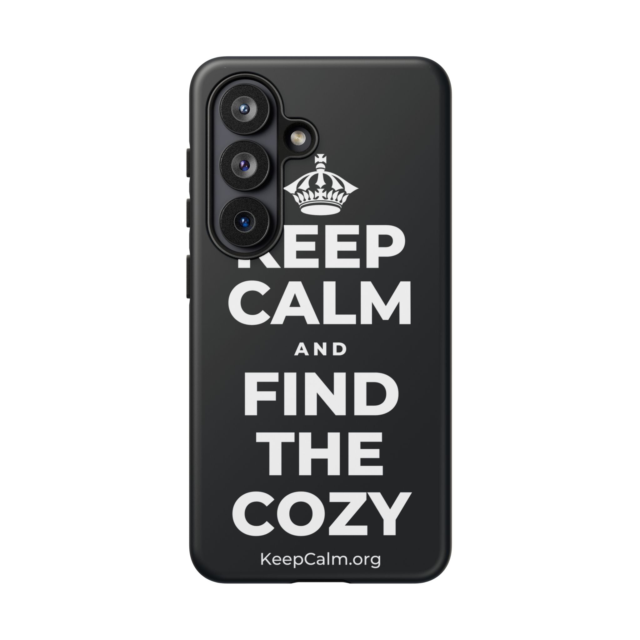 KEEP CALM AND FIND THE COZY Phone Case (Dark)
