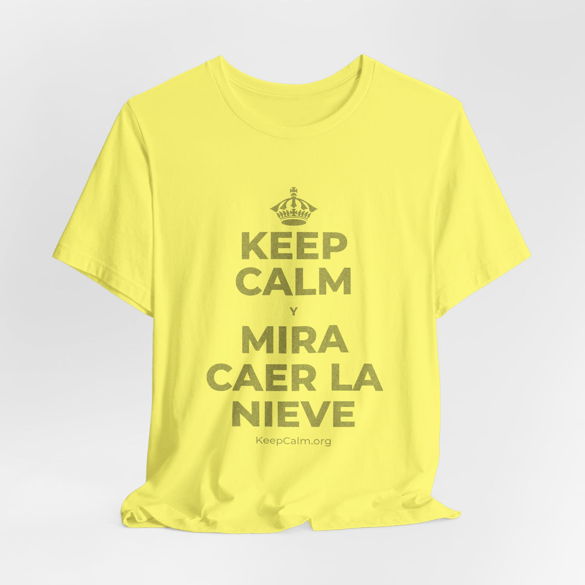 KEEP CALM Y MIRA CAER LA NIEVE T-Shirt (Soft Cream–Heather Mauve)