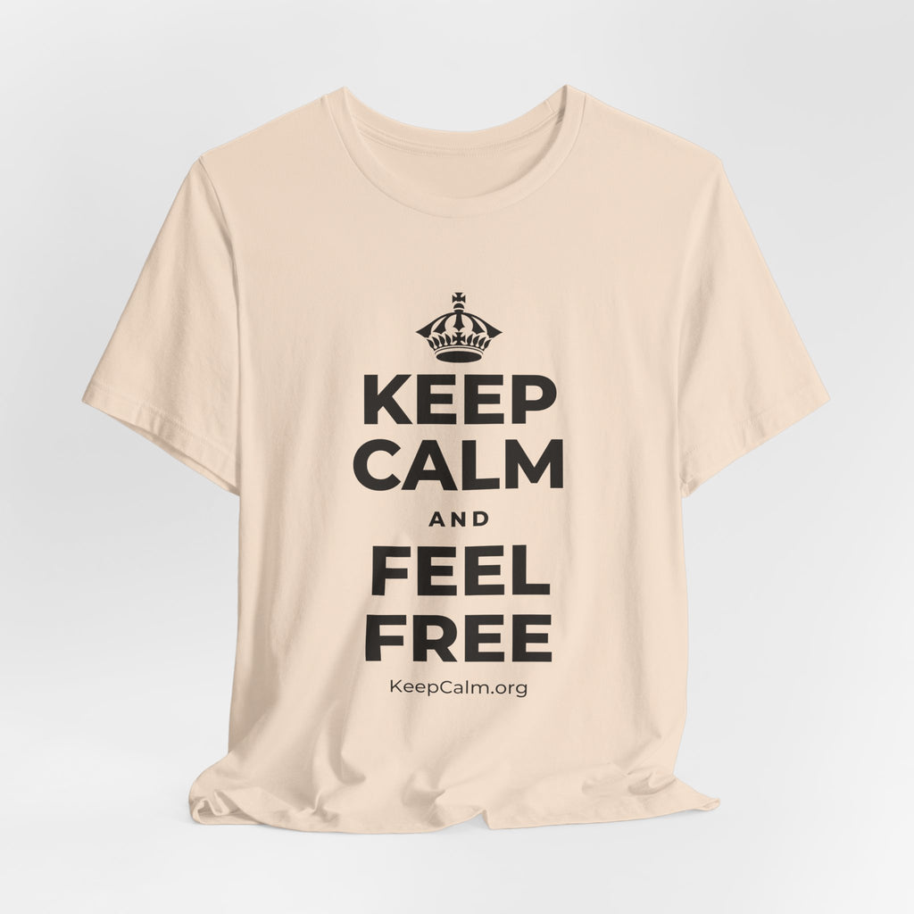 KEEP CALM AND FEEL FREE T-Shirt (Soft Cream–Heather Mauve)