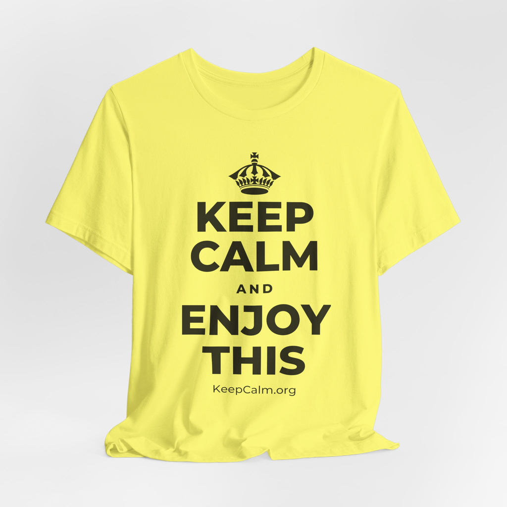 KEEP CALM AND ENJOY THIS T-Shirt (Soft Cream–Heather Mauve)