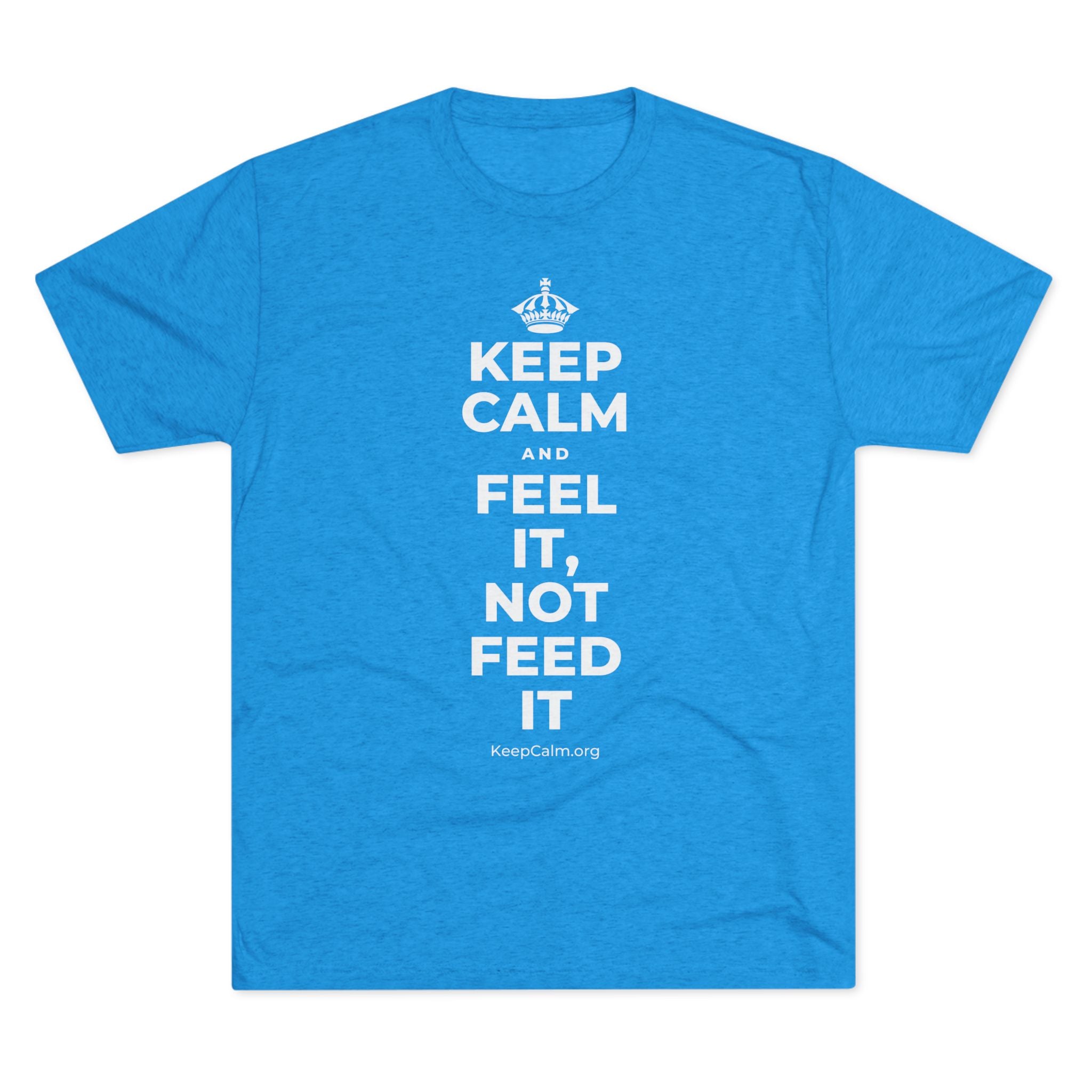 KEEP CALM AND FEEL IT, NOT FEED IT Tri-Blend Tee