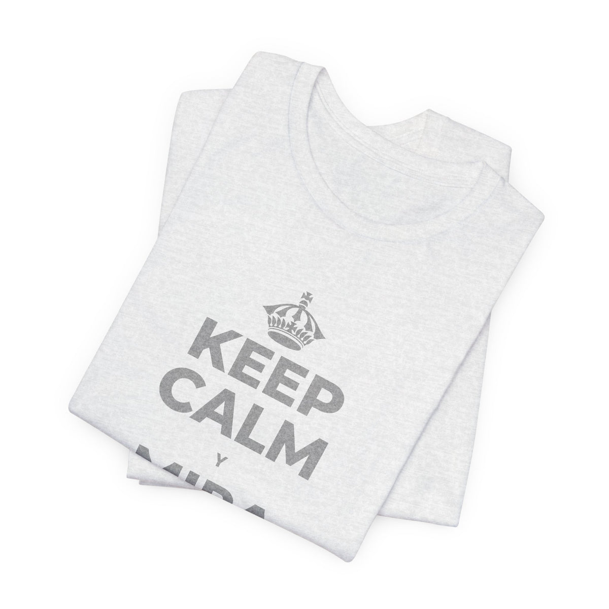 KEEP CALM Y MIRA CAER LA NIEVE T-Shirt (Soft Cream–Heather Mauve)