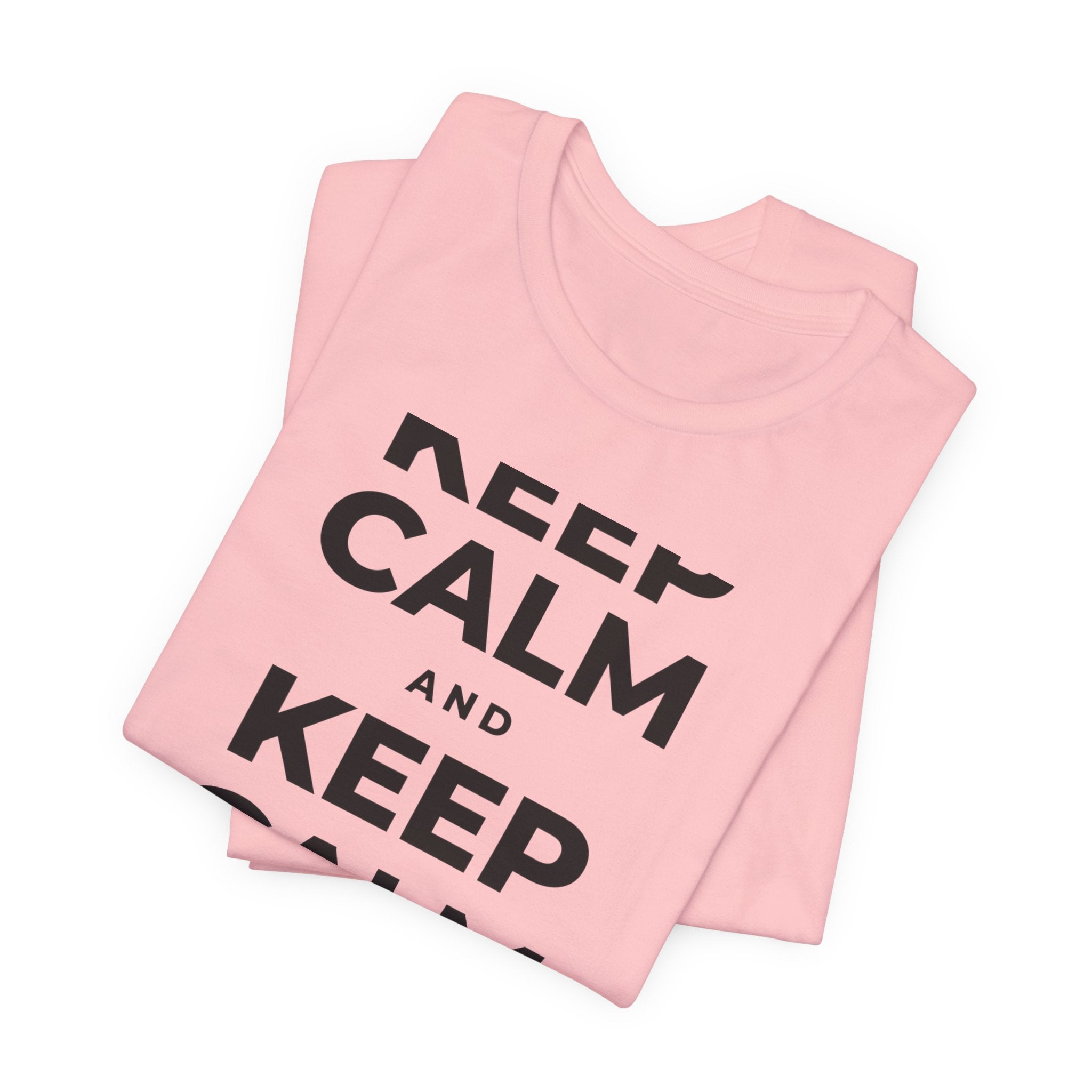 KEEP CALM AND BREATHE SLOWLY T-Shirt (White–Asphalt)