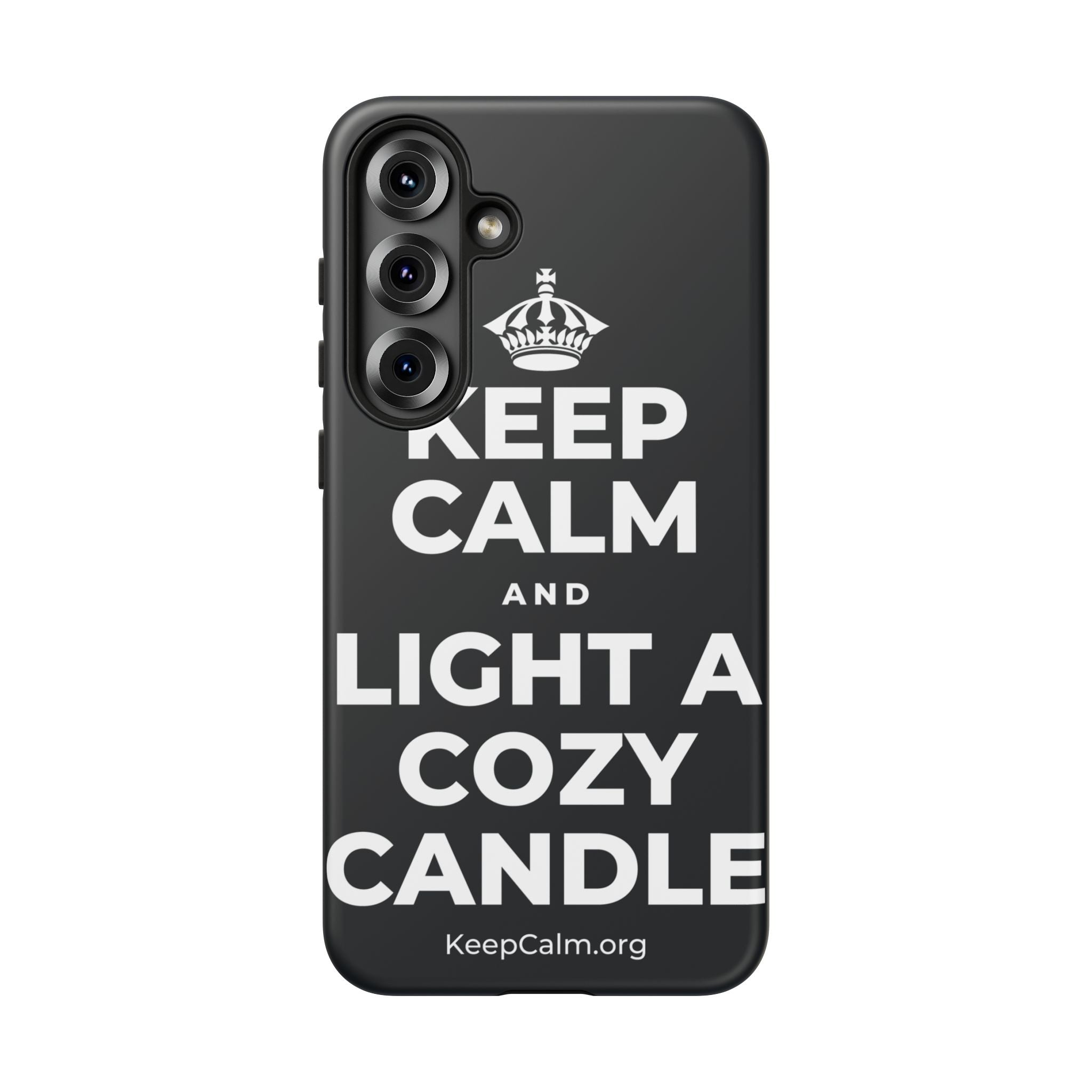 KEEP CALM AND LIGHT A COZY CANDLE Phone Case (Dark)