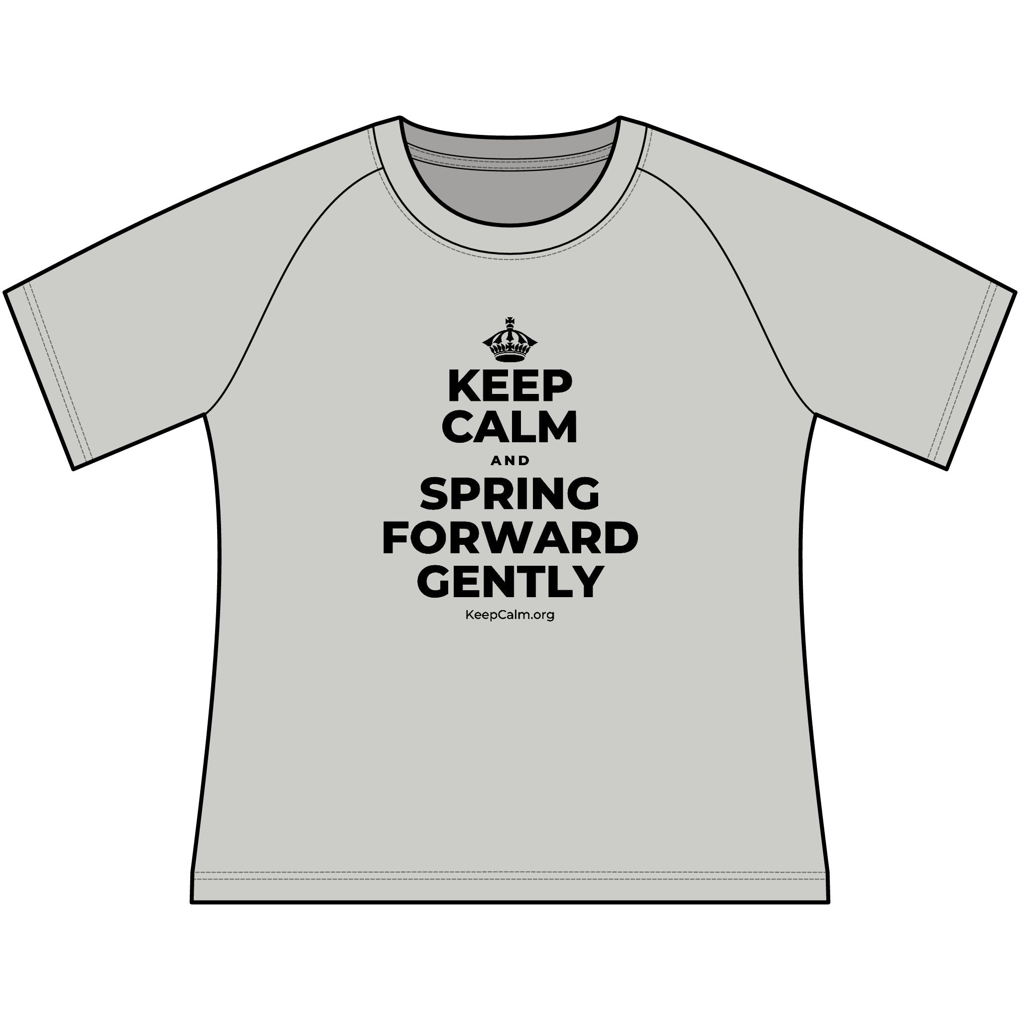 KEEP CALM AND SPRING FORWARD GENTLY Women's Raglan Tee