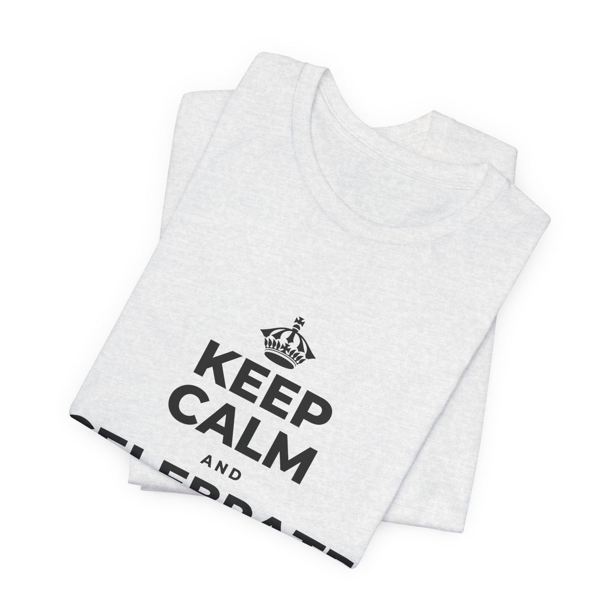 KEEP CALM AND CELEBRATE THE SMALL STUFF T-Shirt (Soft Cream–Heather Mauve)
