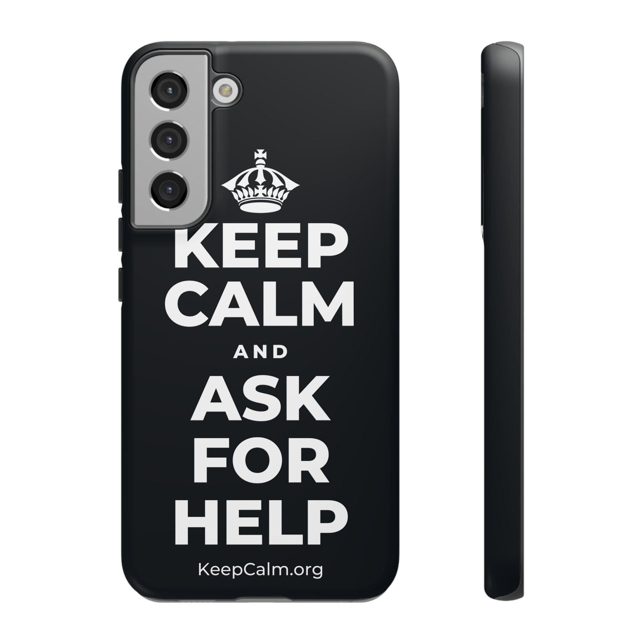 KEEP CALM AND ASK FOR HELP Phone Case (Dark)