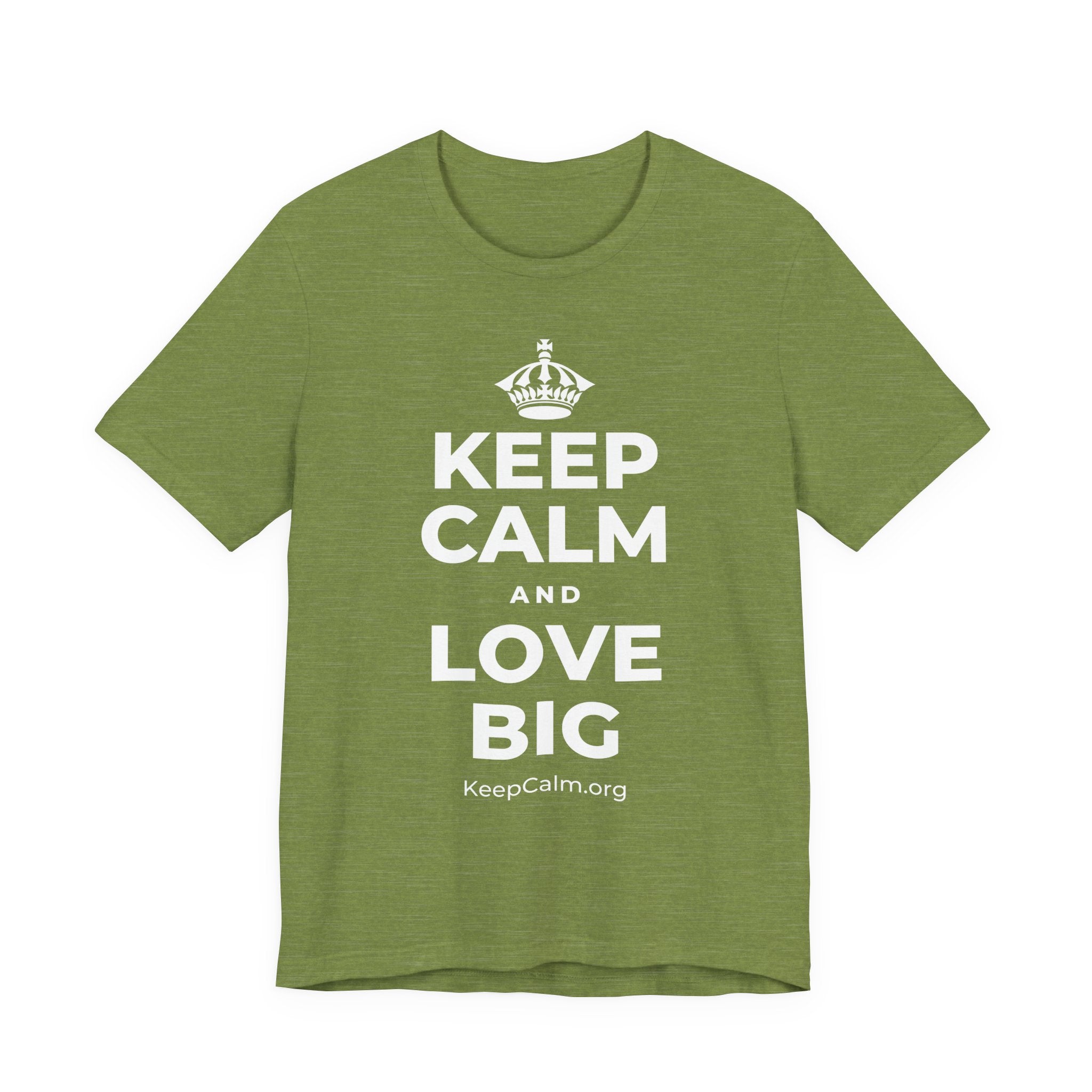 KEEP CALM AND LOVE BIG T-Shirt (Baby Blue–Silver)