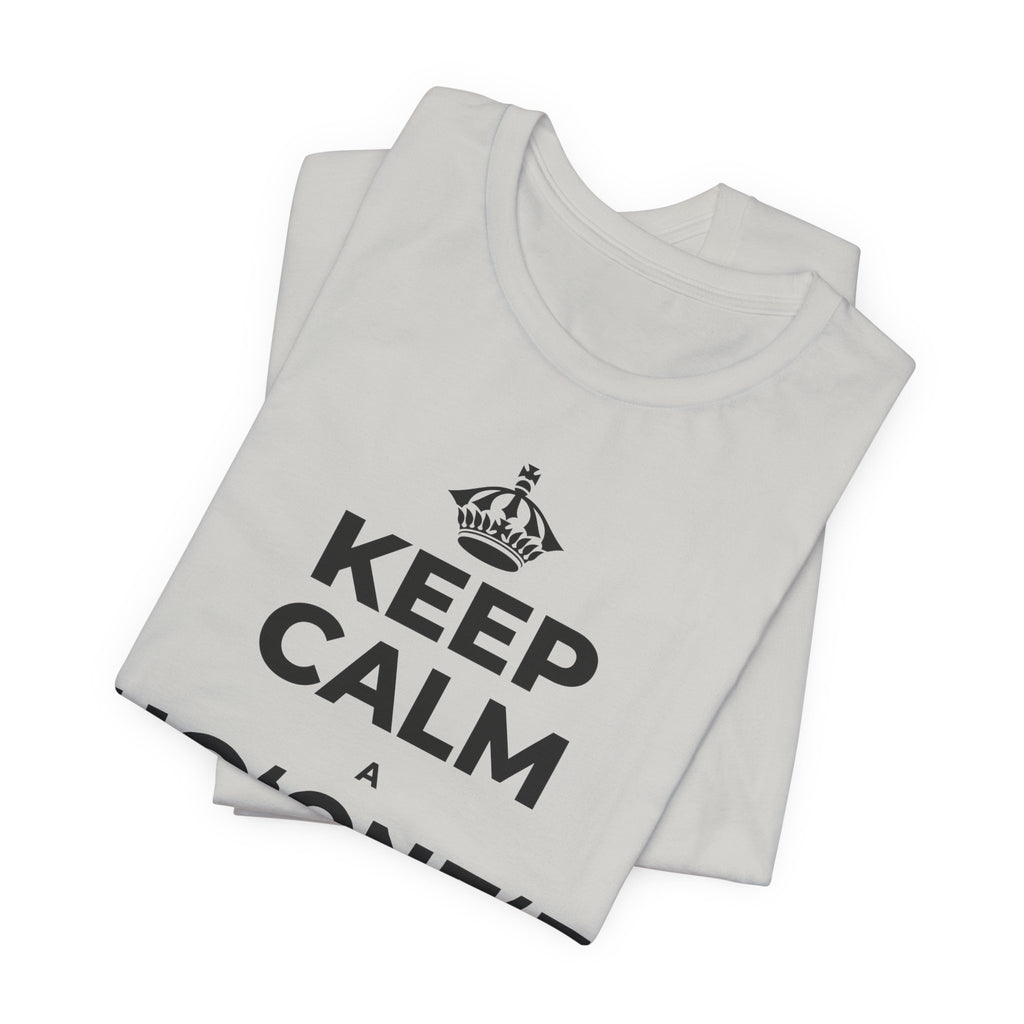 KEEP CALM A HOʻONEʻE I KOU KINO T-Shirt (Baby Blue–Silver)