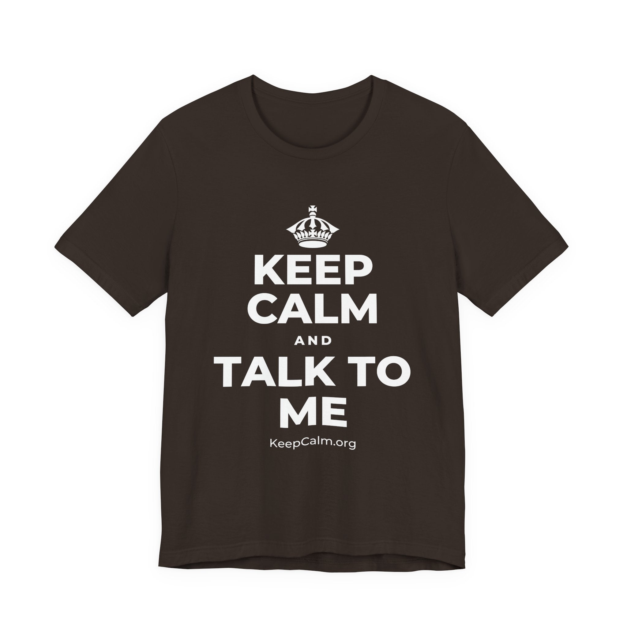 KEEP CALM AND TALK TO ME T-Shirt (Soft Cream–Heather Mauve)