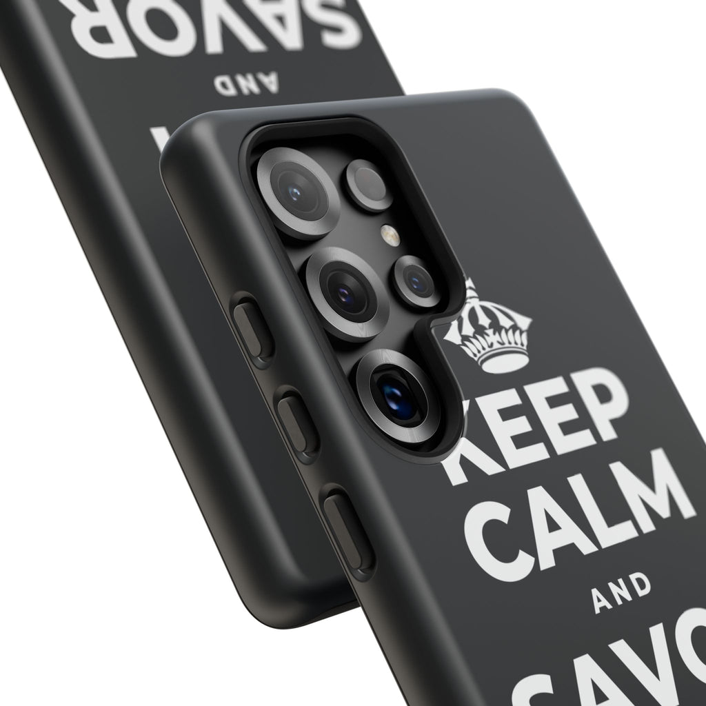 KEEP CALM AND SAVOR THIS MOMENT Phone Case (Dark)