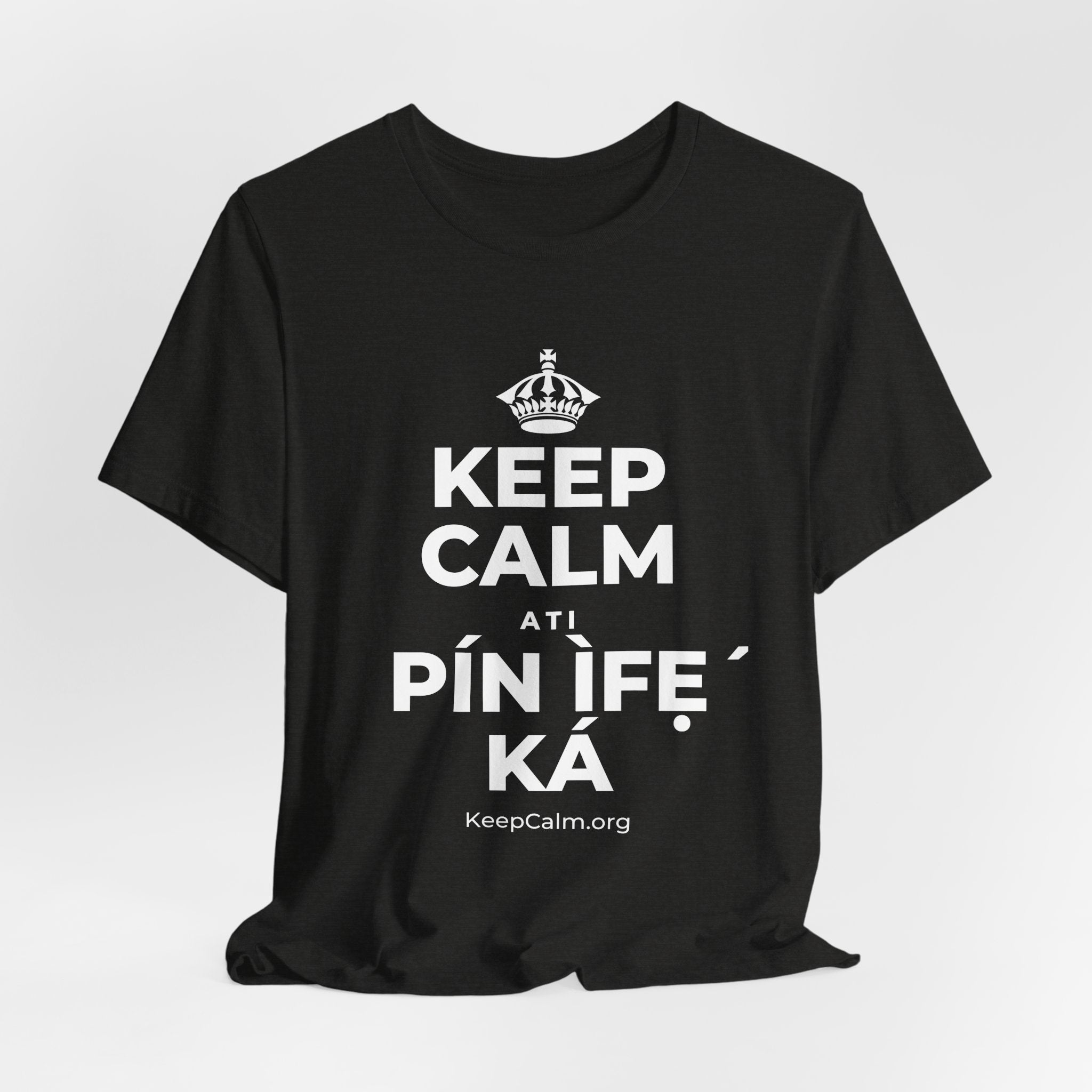 KEEP CALM ATI PÍN ÌFẸ́ KÁ T-Shirt (Soft Cream–Heather Mauve)