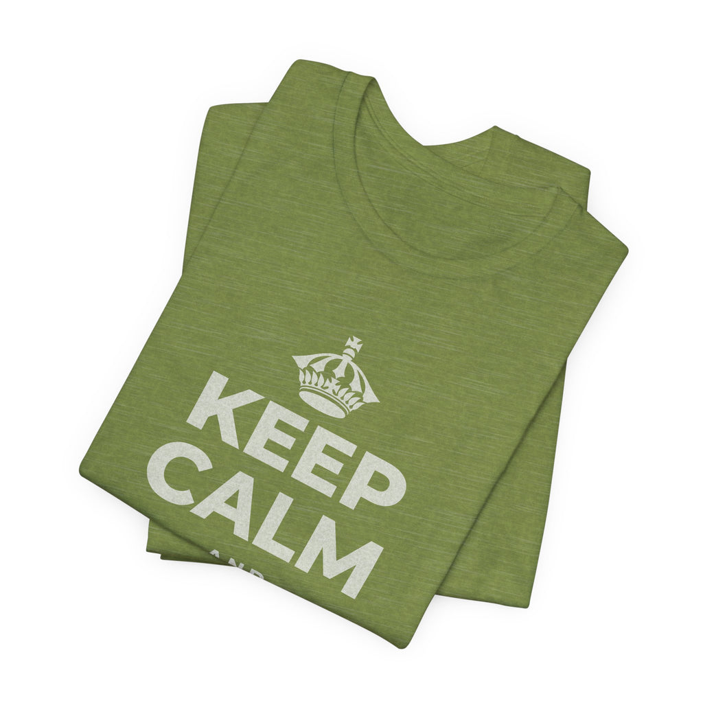 KEEP CALM AND BUILD IT T-Shirt (Baby Blue–Silver)