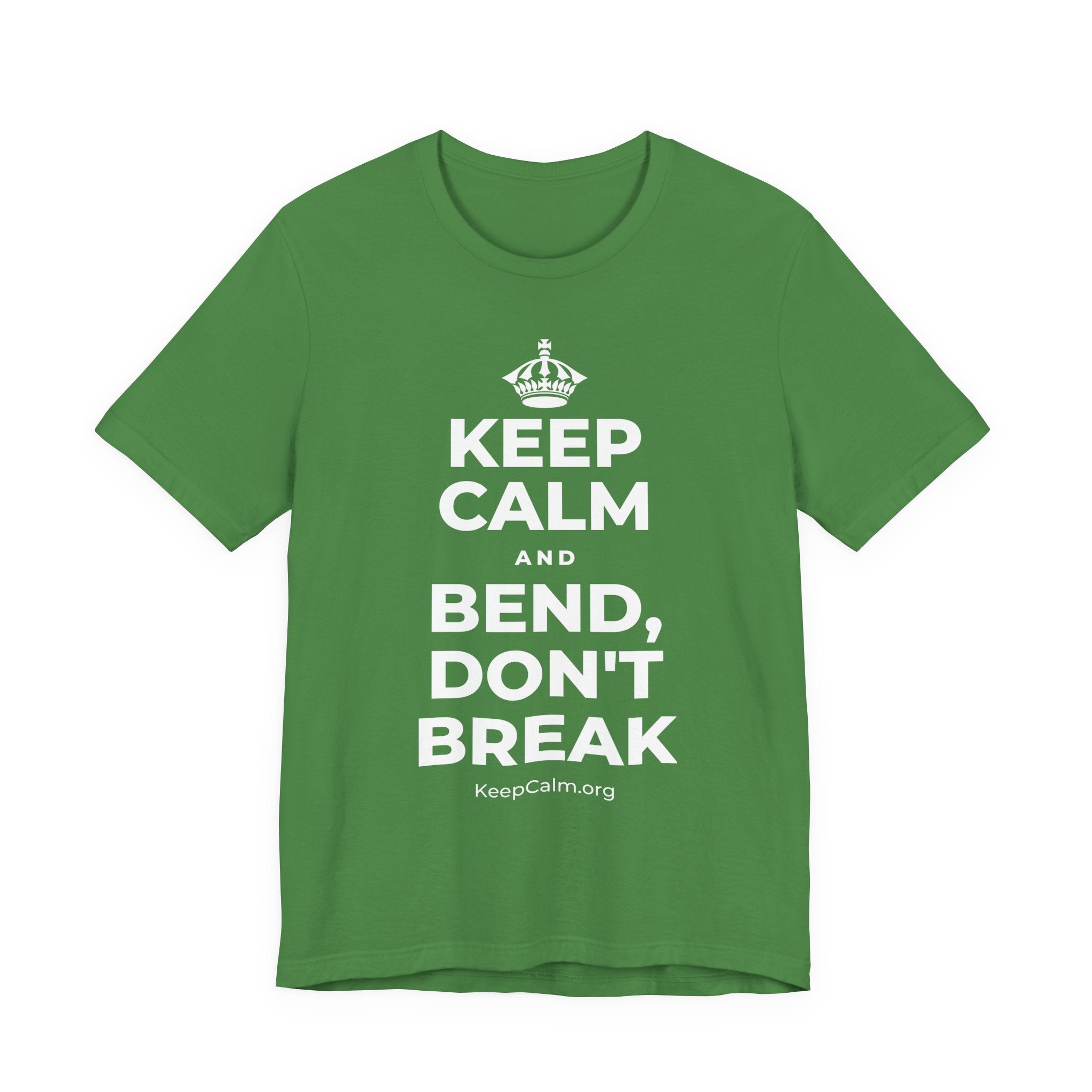 KEEP CALM AND BEND, DON'T BREAK T-Shirt (Baby Blue–Silver)