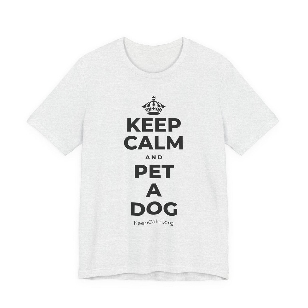 KEEP CALM AND PET A DOG T-Shirt (Soft Cream–Heather Mauve)