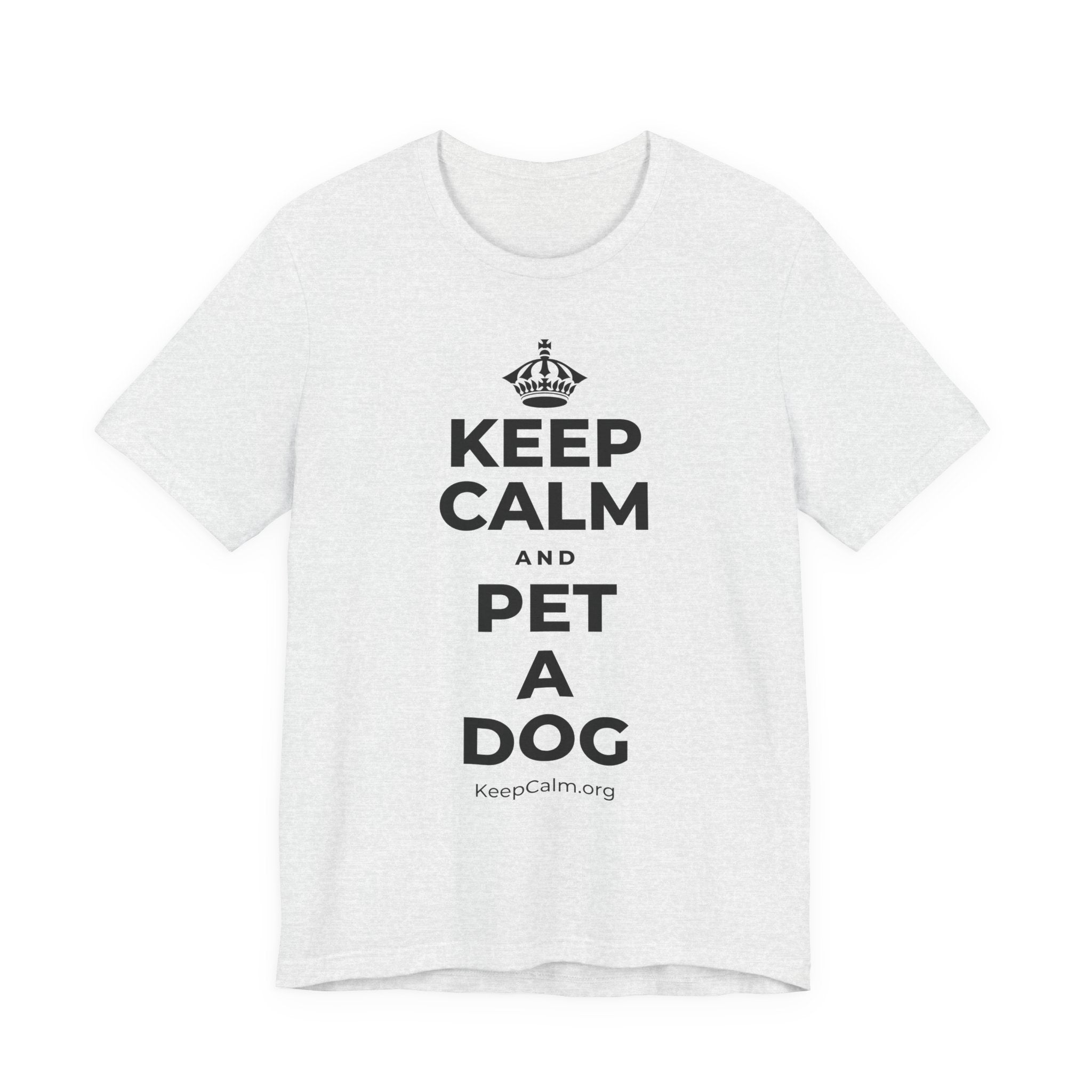 KEEP CALM AND PET A DOG T-Shirt (Soft Cream–Heather Mauve)