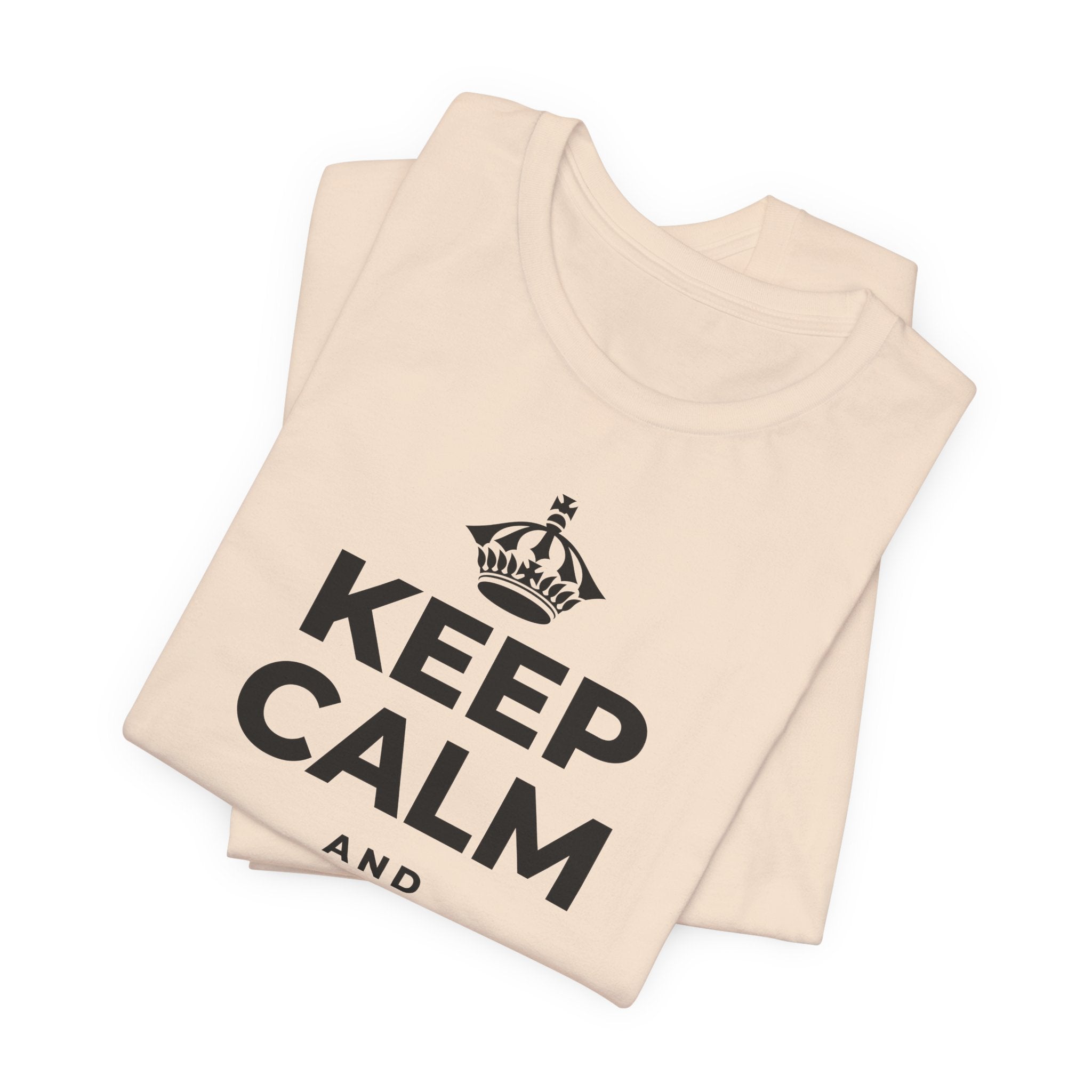 KEEP CALM AND வார இறுதிக்குள் மெதுவாக இறங்குங்கள் T-Shirt (Soft Cream–Heather Mauve)