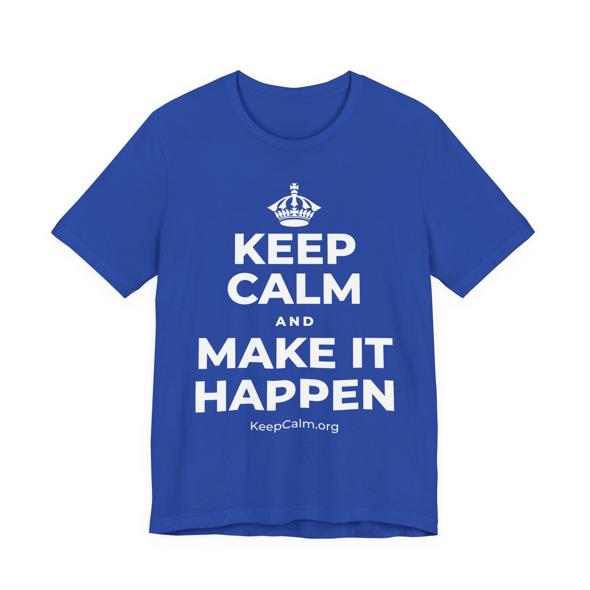 KEEP CALM AND MAKE IT HAPPEN T-Shirt (Soft Cream–Heather Mauve)