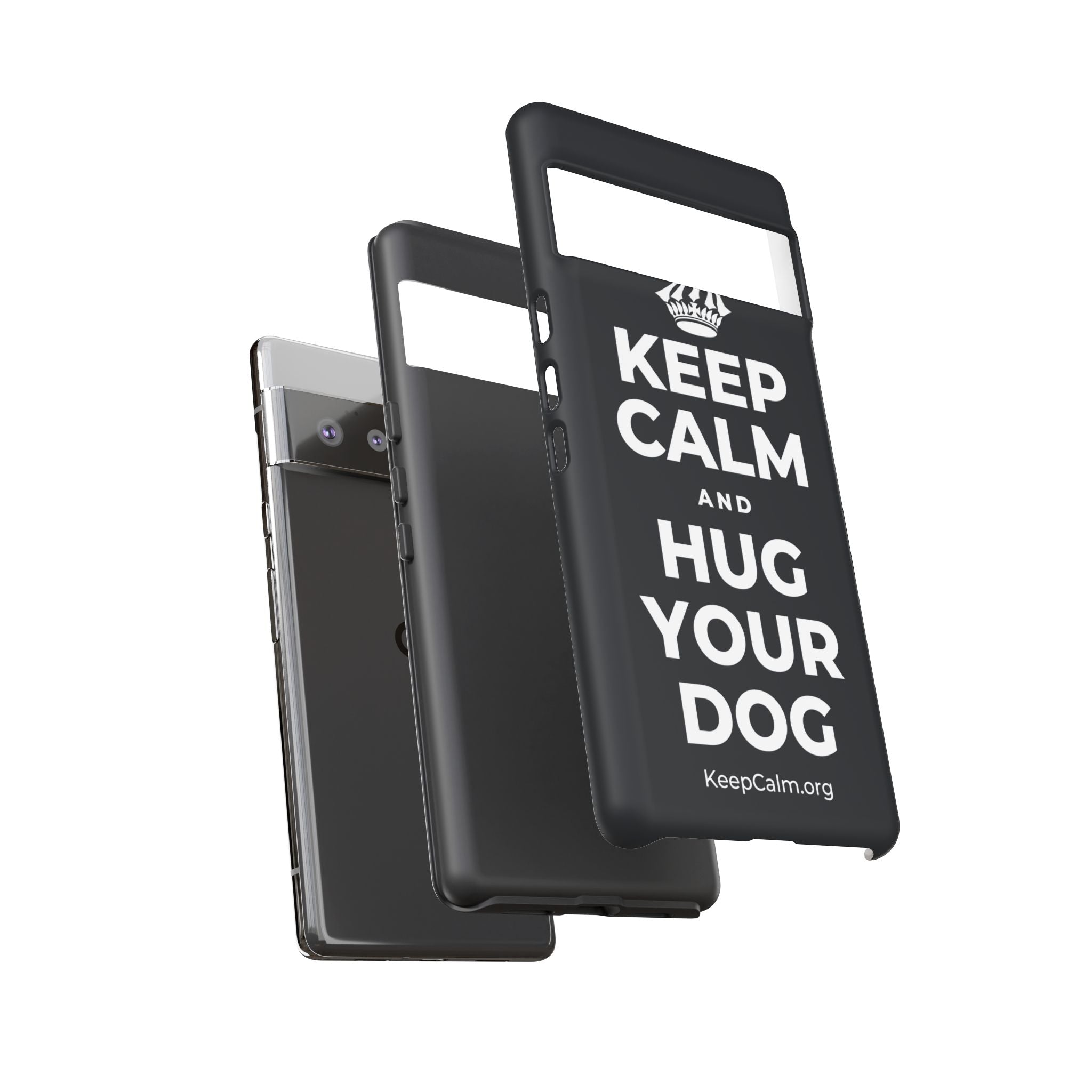 KEEP CALM AND HUG YOUR DOG Phone Case (Dark)