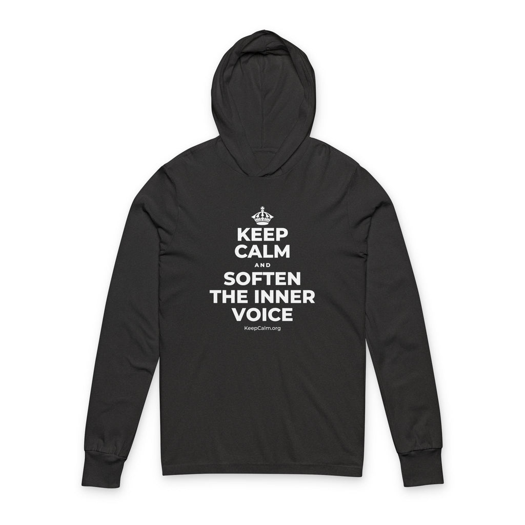 KEEP CALM AND SOFTEN THE INNER VOICE Hooded Long Sleeve Tee