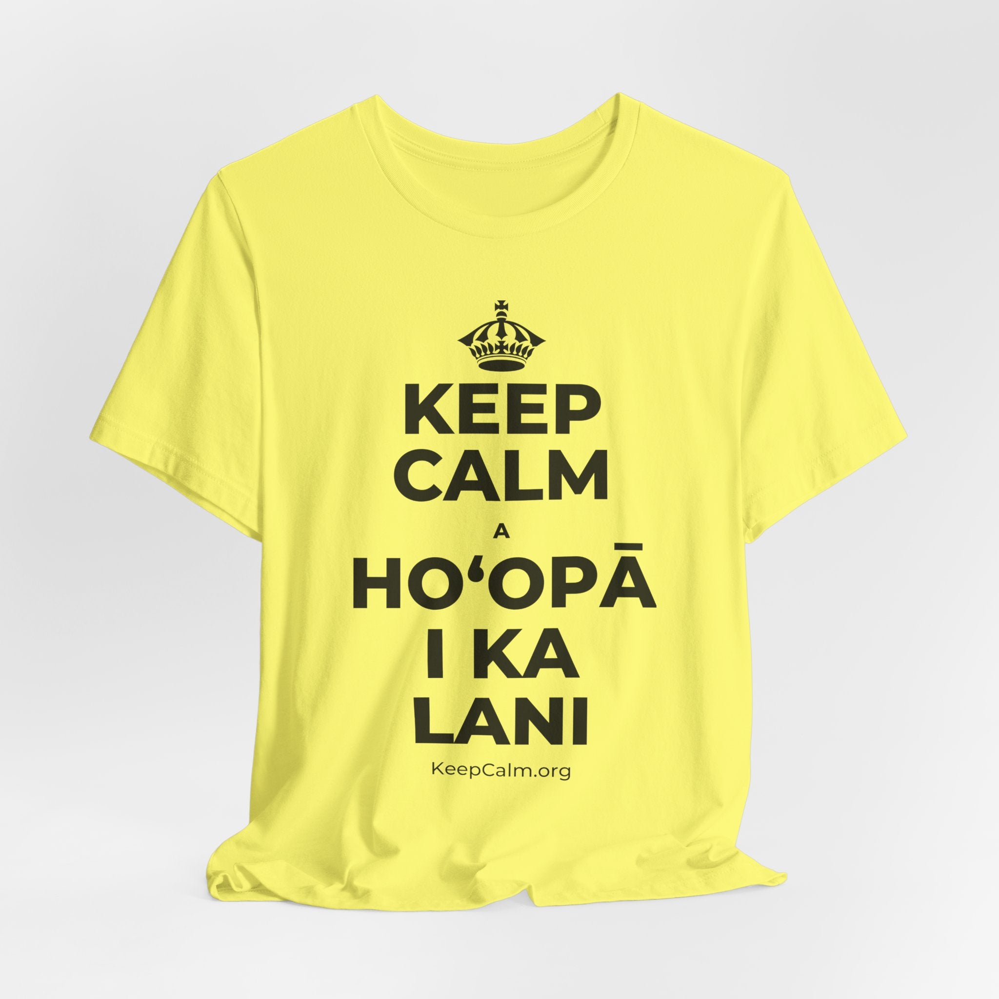 KEEP CALM A HOʻOPĀ I KA LANI T-Shirt (Soft Cream–Heather Mauve)