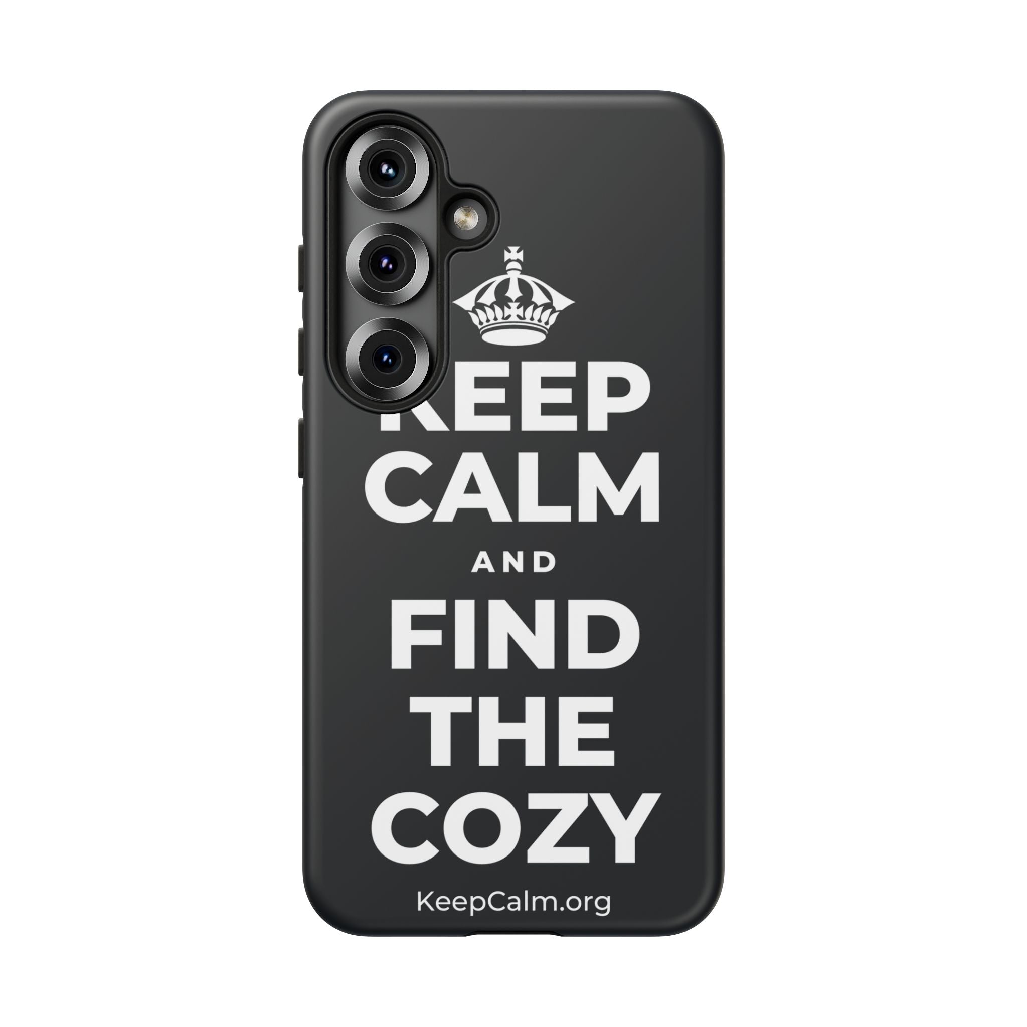 KEEP CALM AND FIND THE COZY Phone Case (Dark)