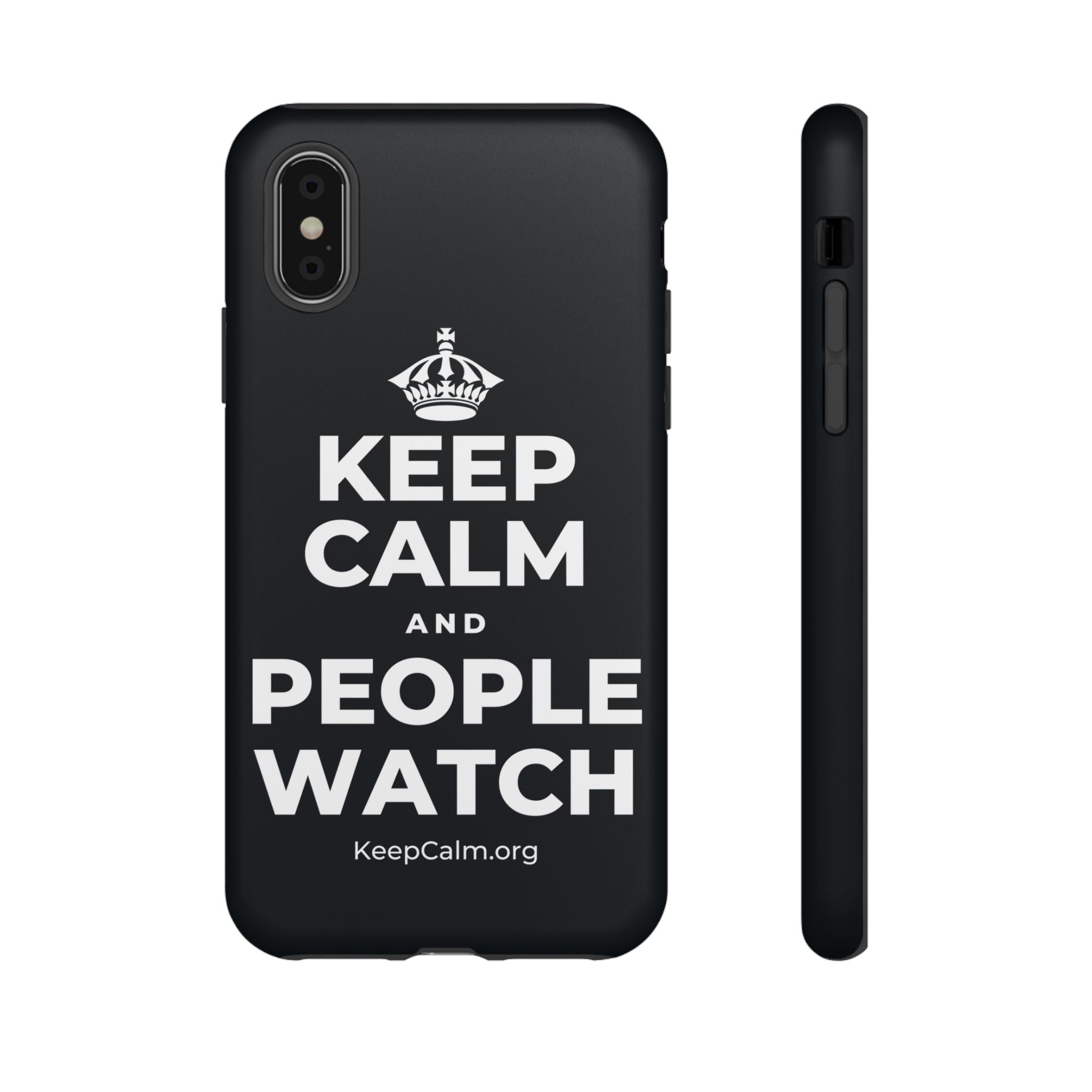 KEEP CALM AND PEOPLE WATCH Phone Case (Dark)