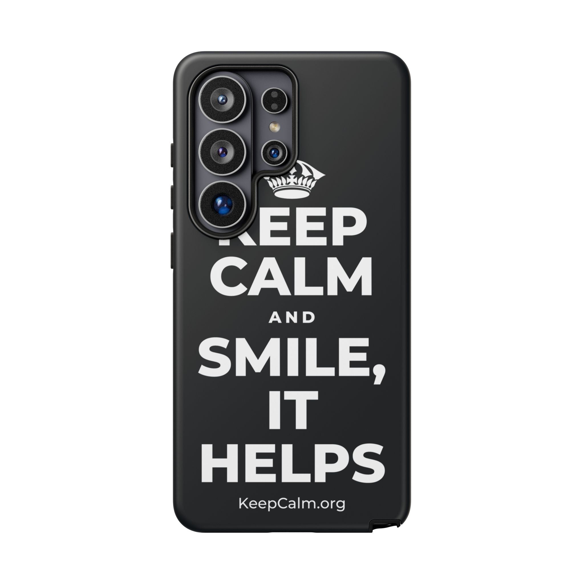 KEEP CALM AND SMILE, IT HELPS Phone Case (Dark)