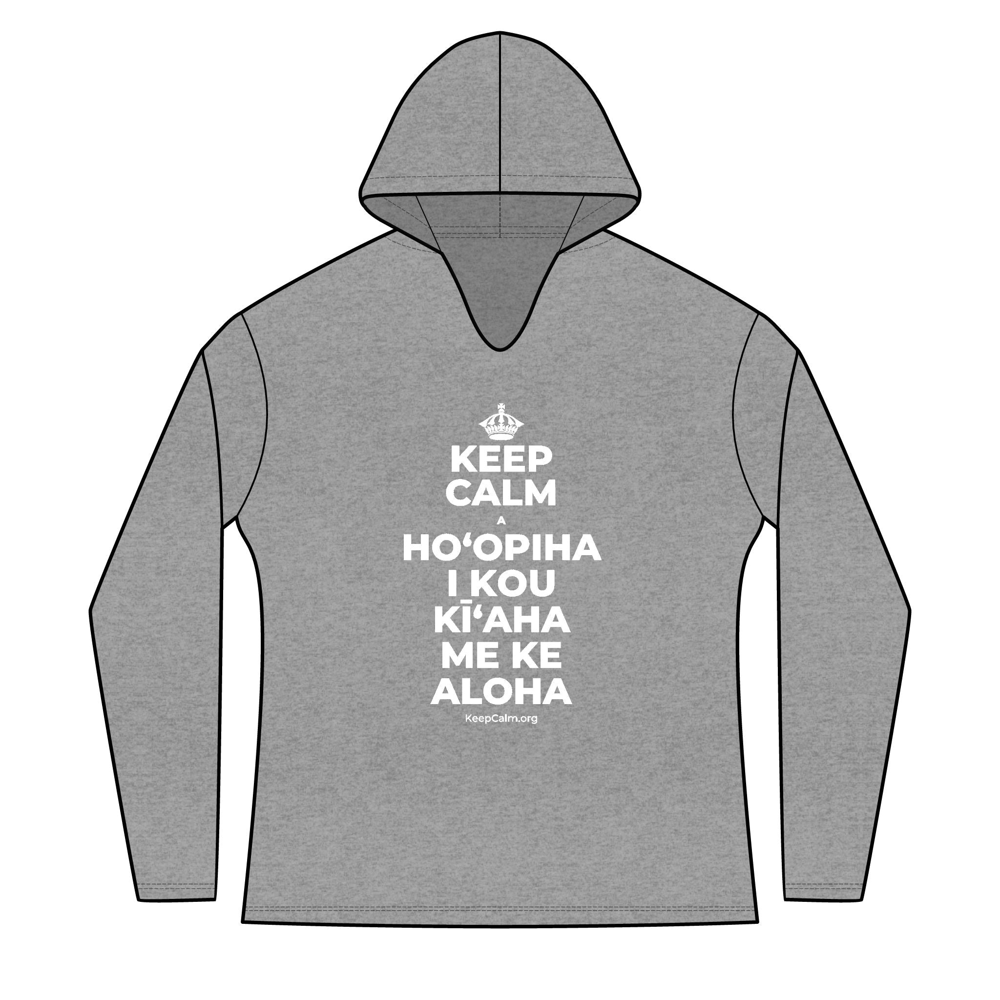 KEEP CALM A HOʻOPIHA I KOU KĪʻAHA ME KE ALOHA Women's Long Sleeve Hoodie