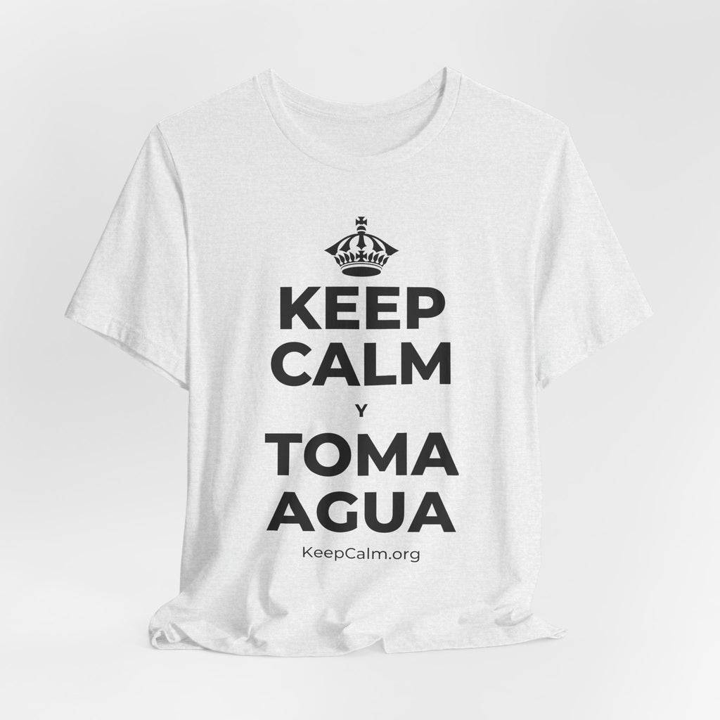 KEEP CALM Y TOMA AGUA T-Shirt (Soft Cream–Heather Mauve)