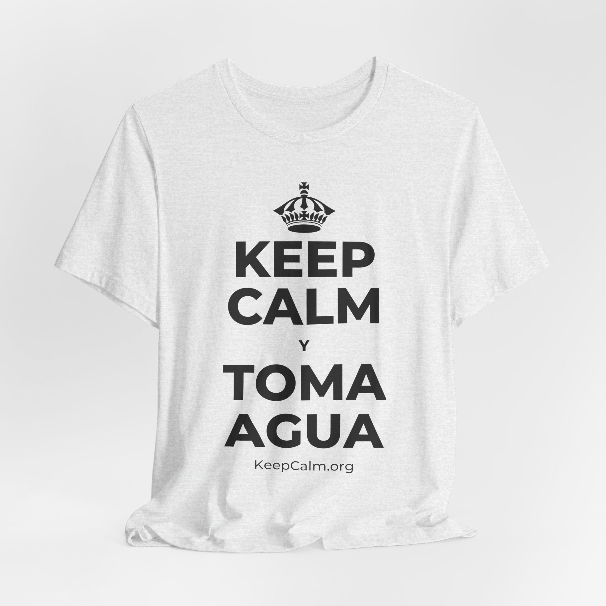 KEEP CALM Y TOMA AGUA T-Shirt (Soft Cream–Heather Mauve)