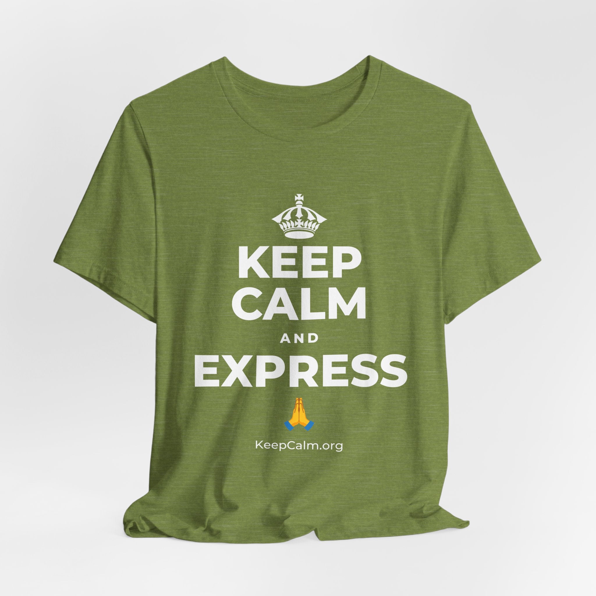 KEEP CALM AND EXPRESS 🙏 T-Shirt (Baby Blue–Silver)