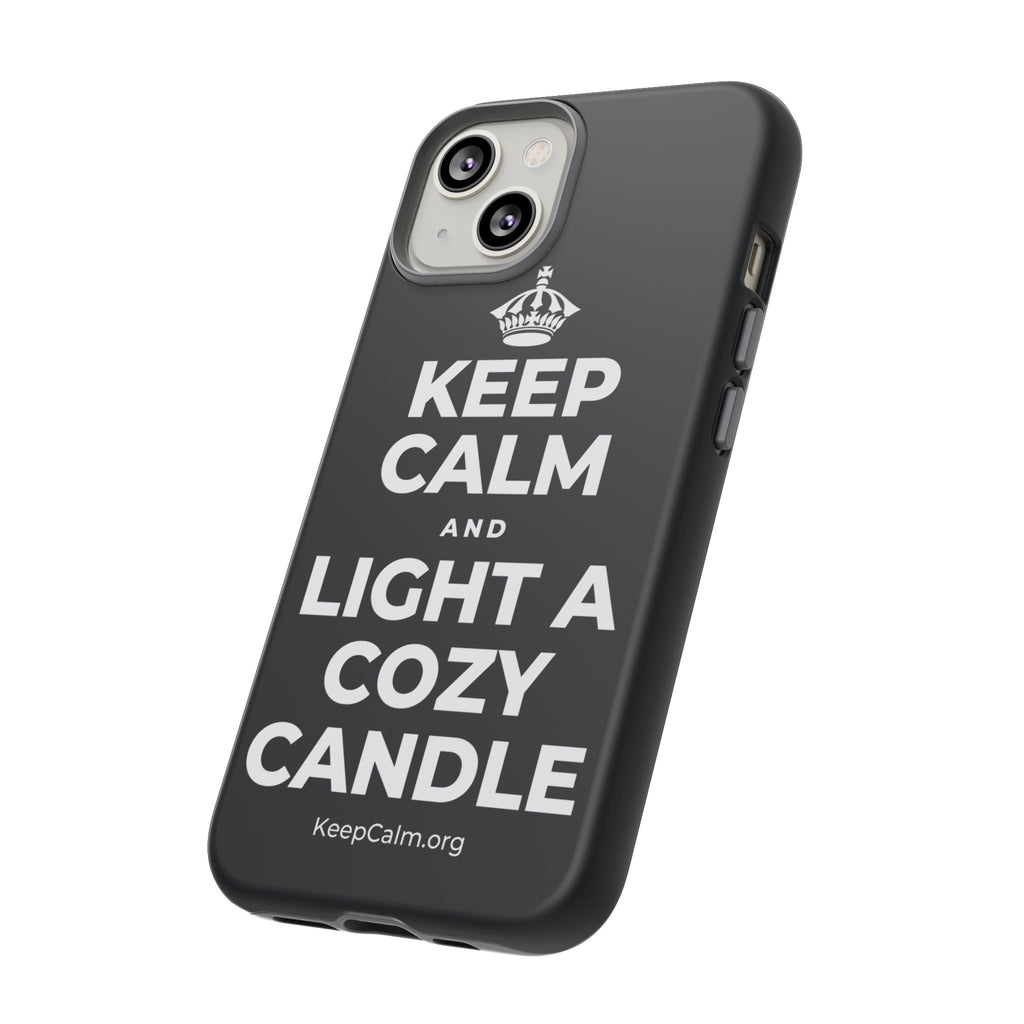 KEEP CALM AND LIGHT A COZY CANDLE Phone Case (Dark)